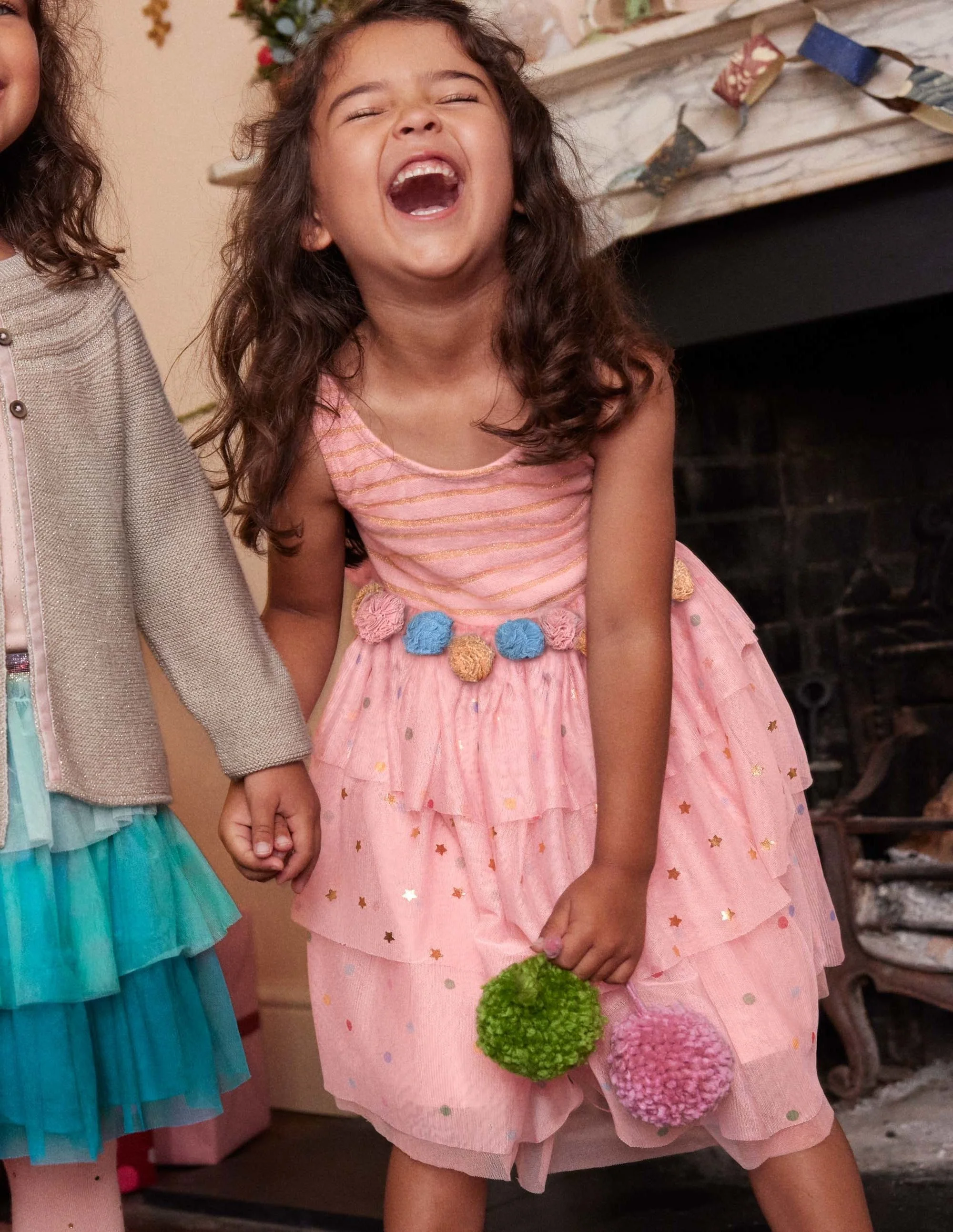 Tiered Tulle Ruffle Dress-Boto Pink Stars - Image 4