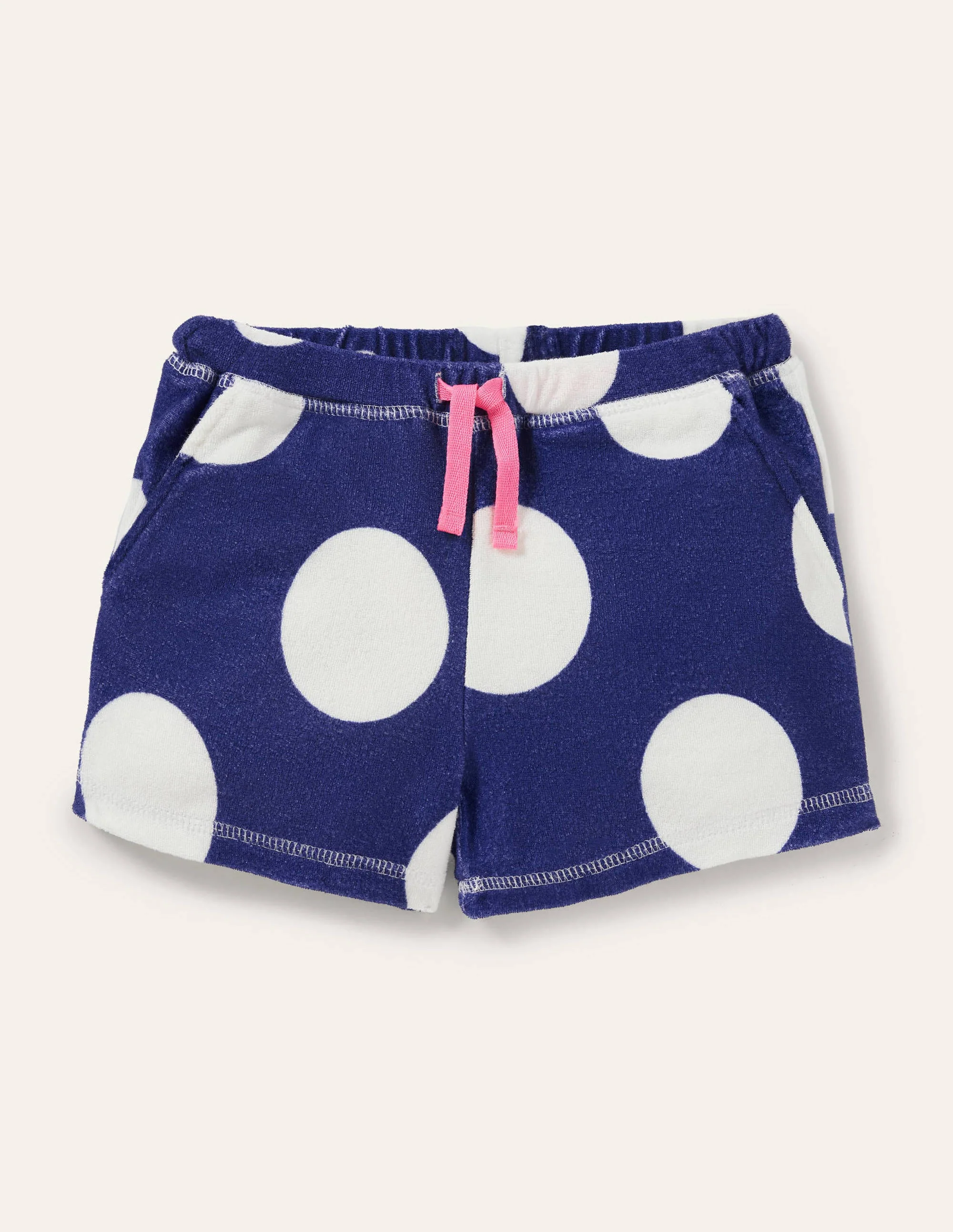 Towelling Shorts-Blue Wave Jumbo Spot
