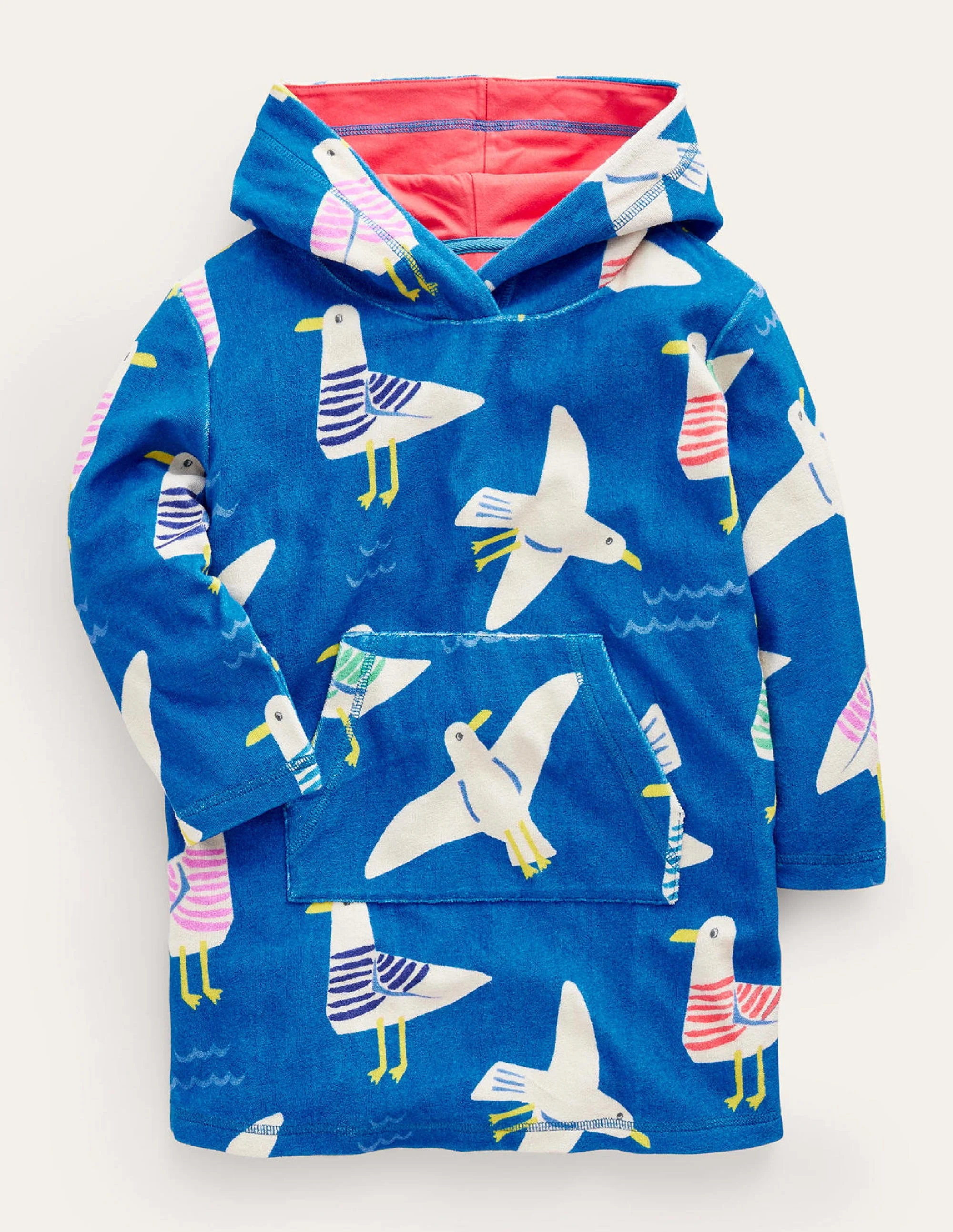 Towelling Throw-On-Directoire Blue Seagulls