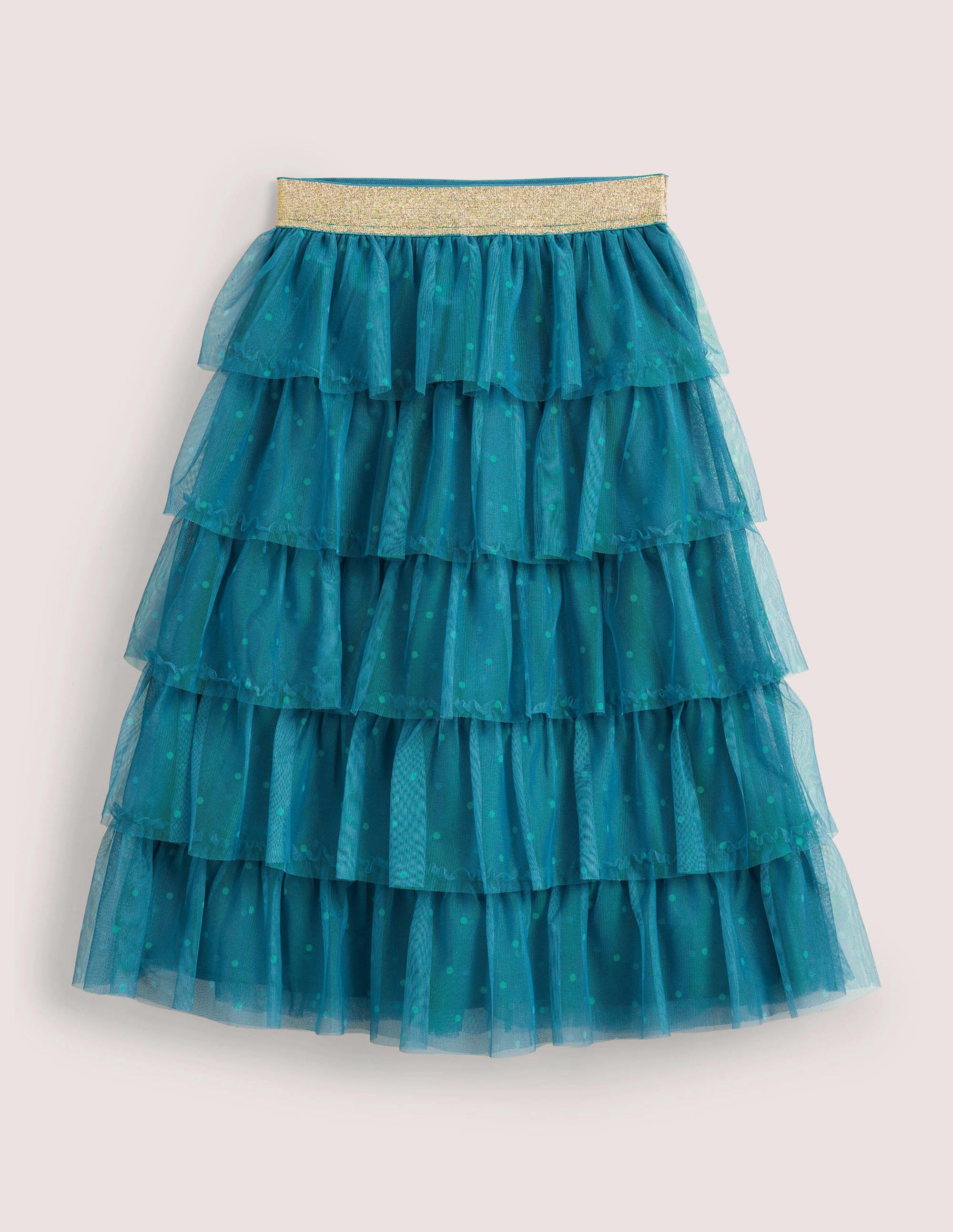 Tulle Midi Skirt-Baltic and Green Spot