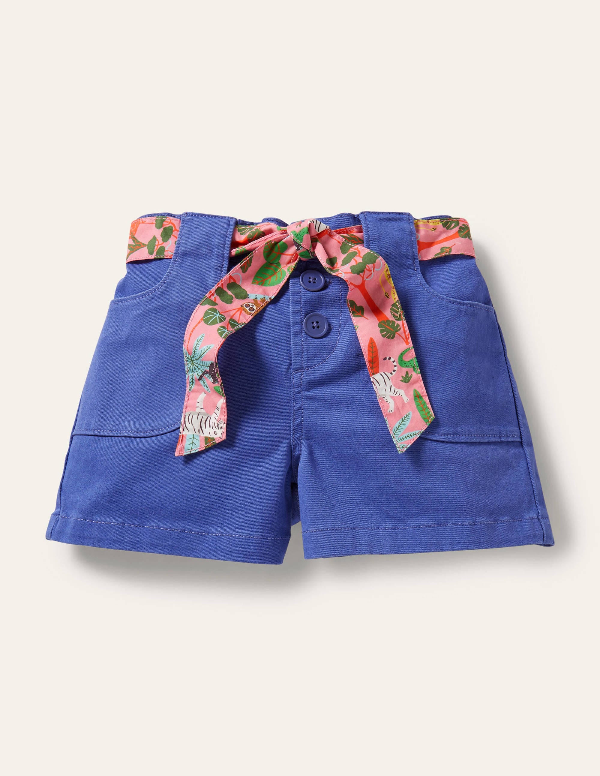 Twill Cargo Shorts-Bluebell
