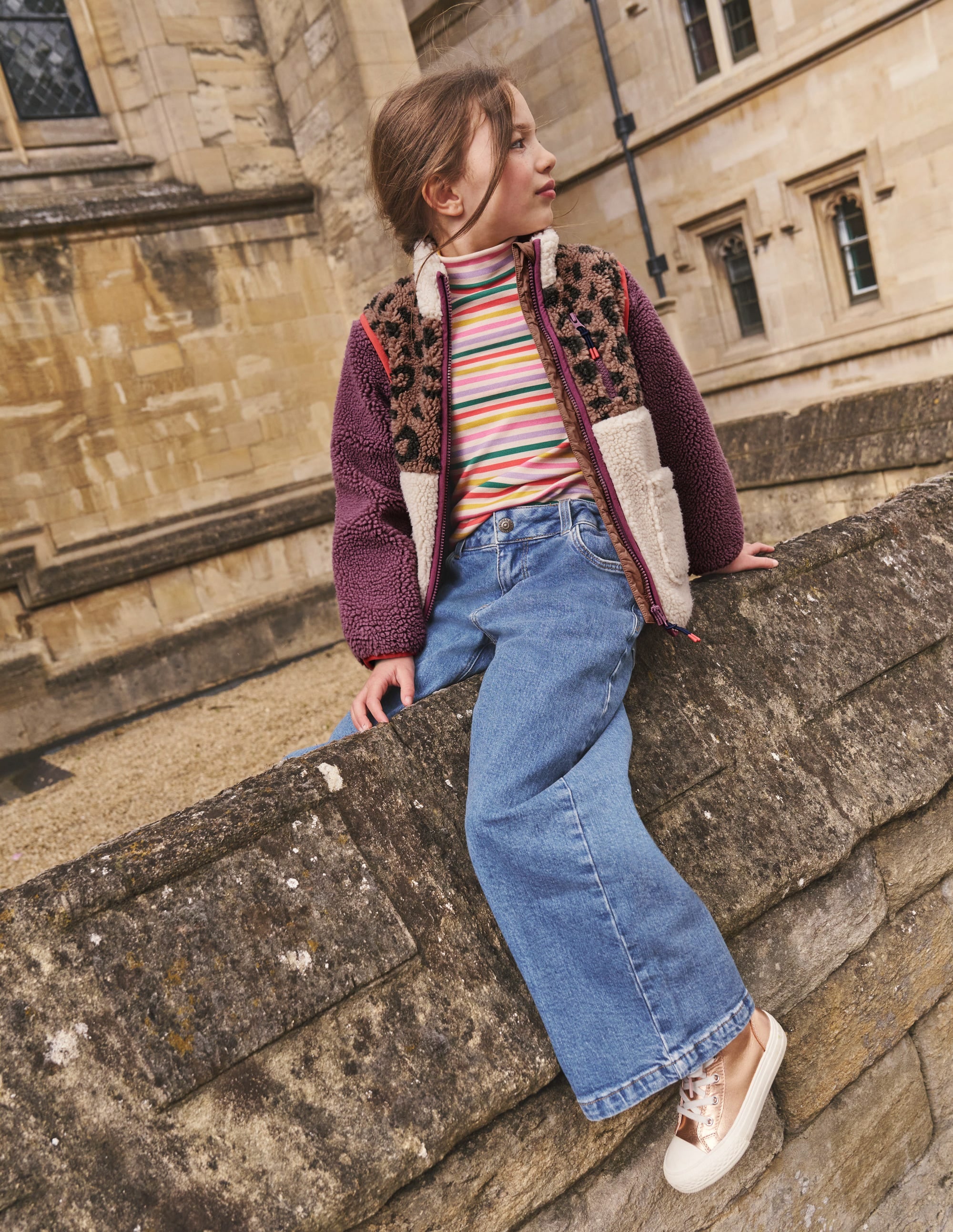 Wide Leg Trouser-Mid Vintage Blue - Image 4