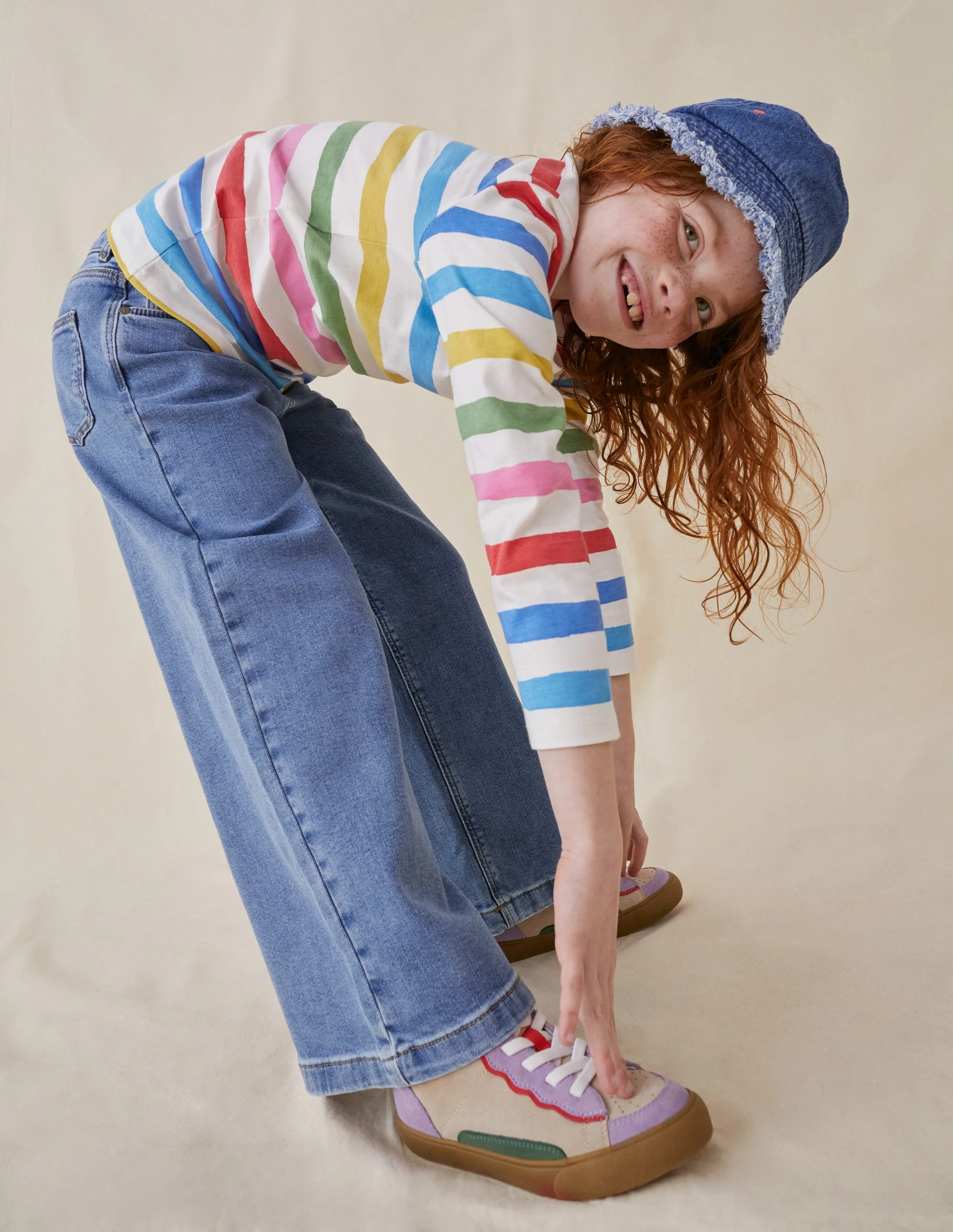 Wide Leg Trouser-Mid Vintage Blue - Image 5