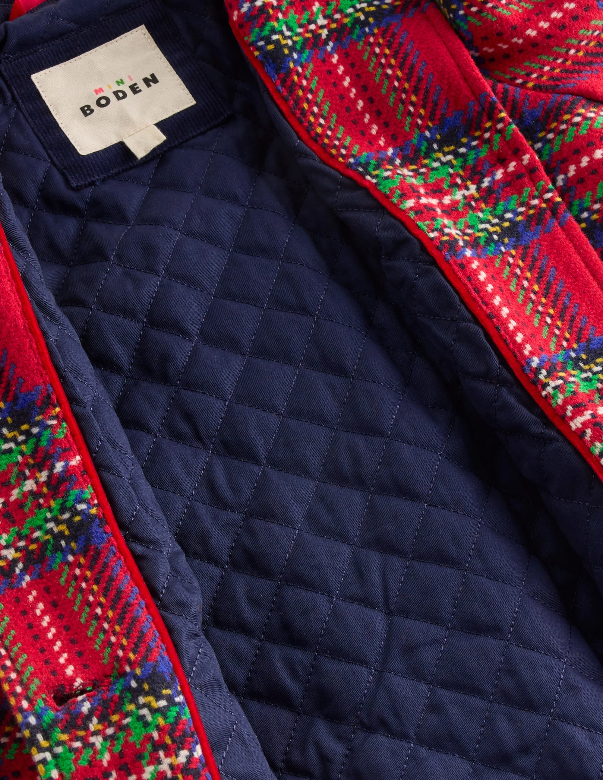 Wool Blend Coat-Red Check - Image 4