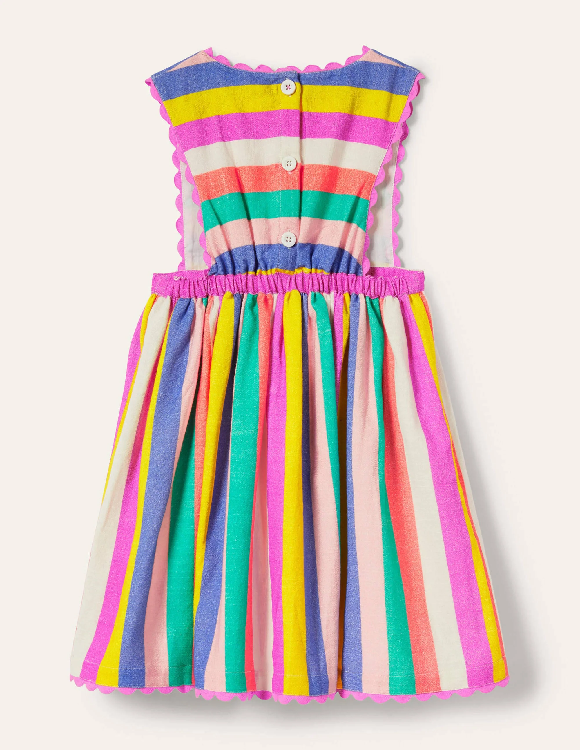 Woven Pinafore Dress-Multi Stripe - Image 2