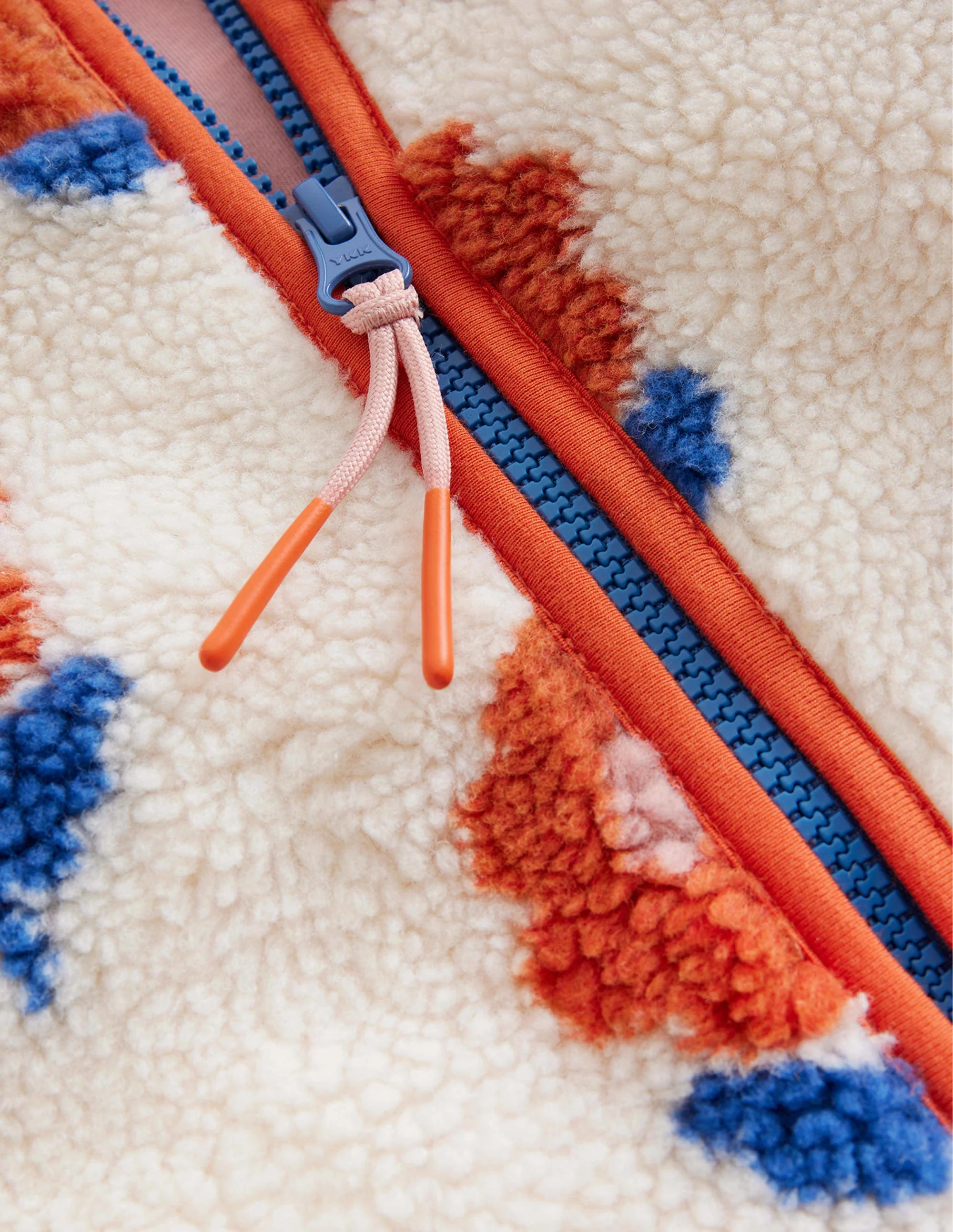 Zip Through Printed Fleece-Oatmeal Flower - Image 3