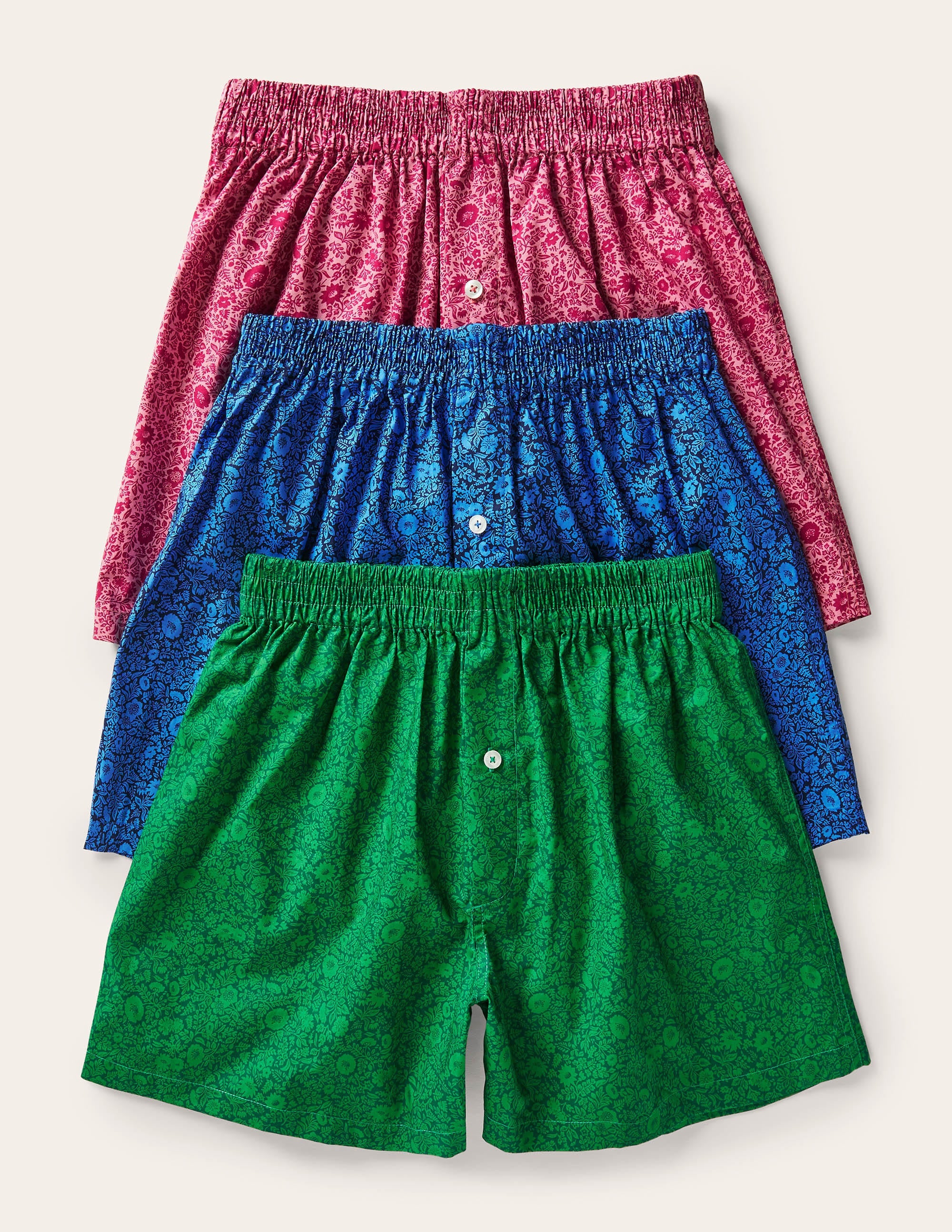 3 Pack Woven Boxers-Tonal Floral Multi Pack