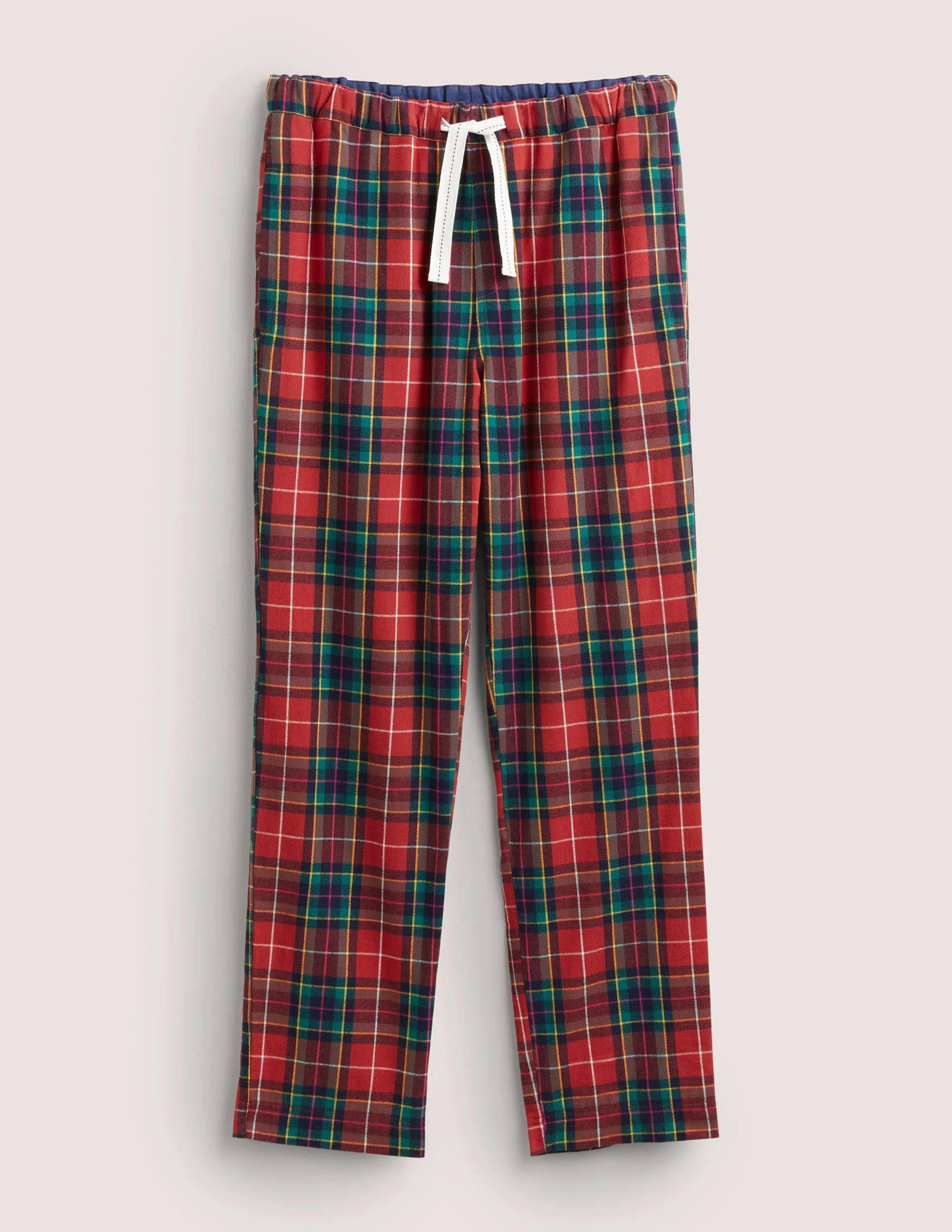 Brushed Cotton Pyjama Bottoms-Rockabilly Red/Pink Check - Image 5