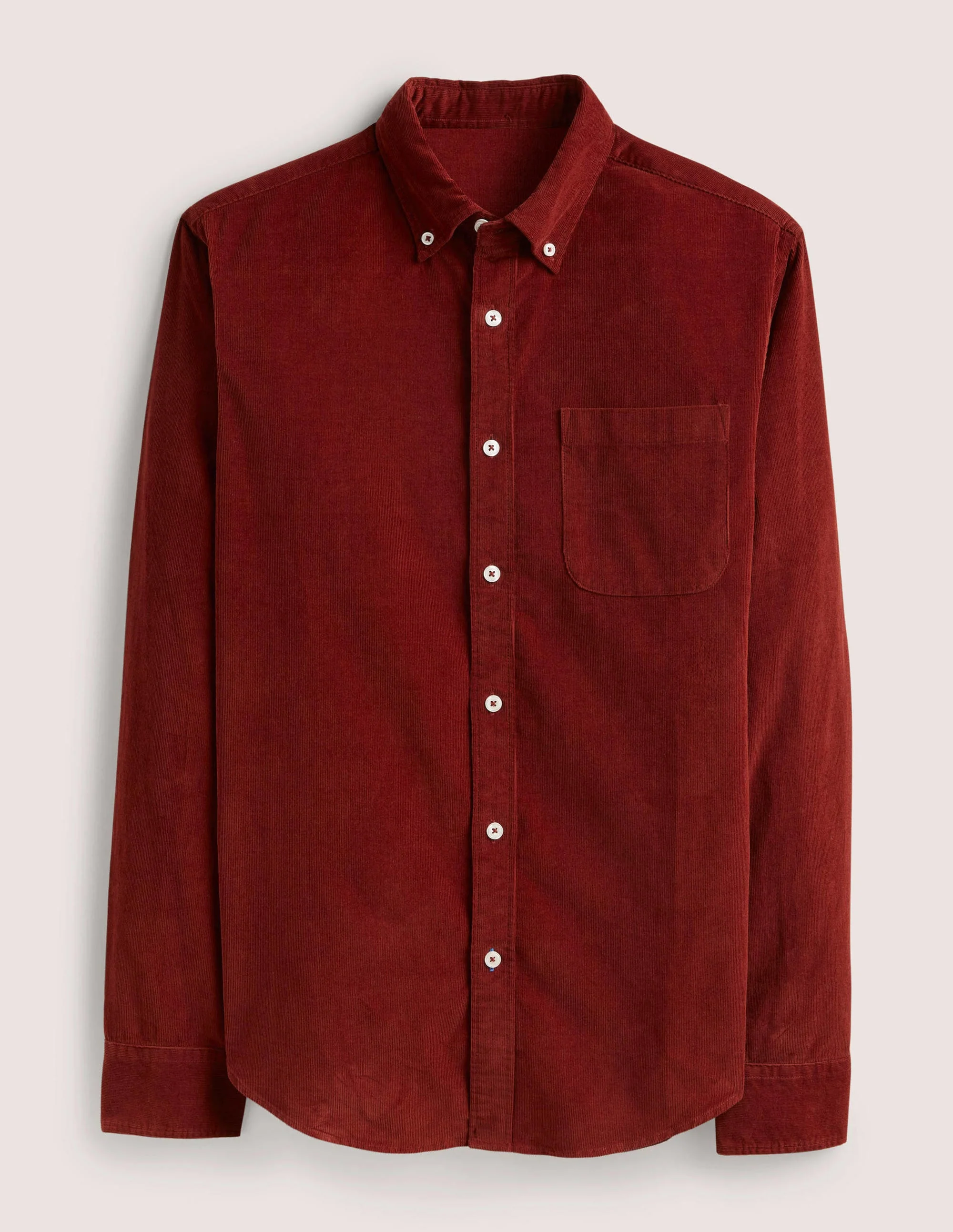 Button Down Cord Shirt-Conker Red - Image 6
