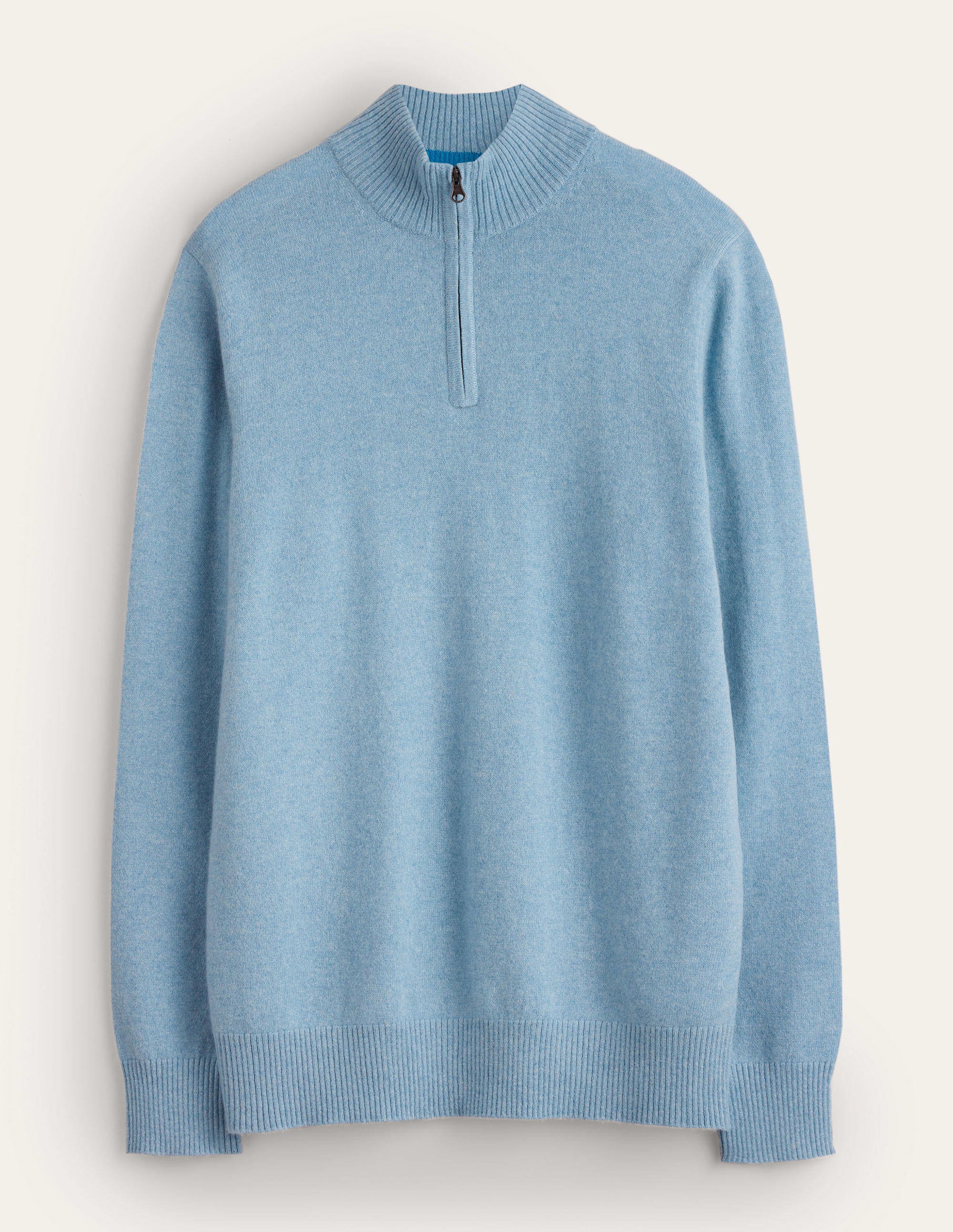 Cashmere Half-Zip Jumper-Dolly Blue - Image 5