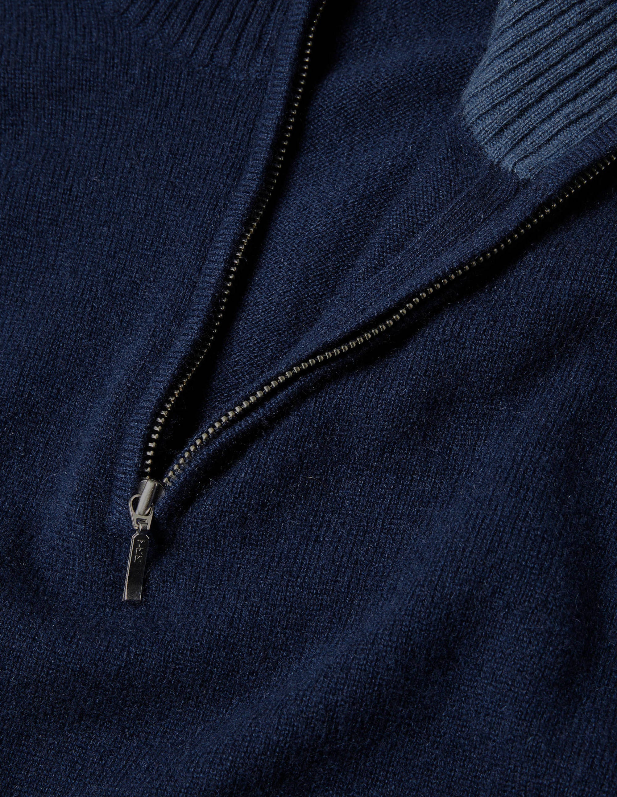 Cashmere Half-Zip Jumper-Navy - Image 6