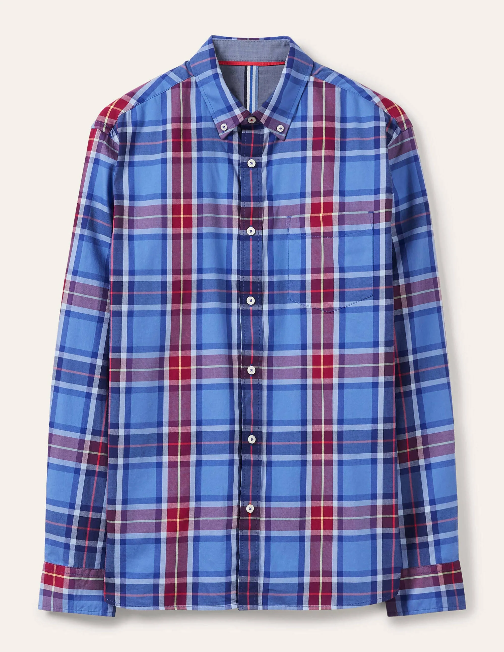 Casual Check Shirt-Sky Blue/Merlot Check - Image 5
