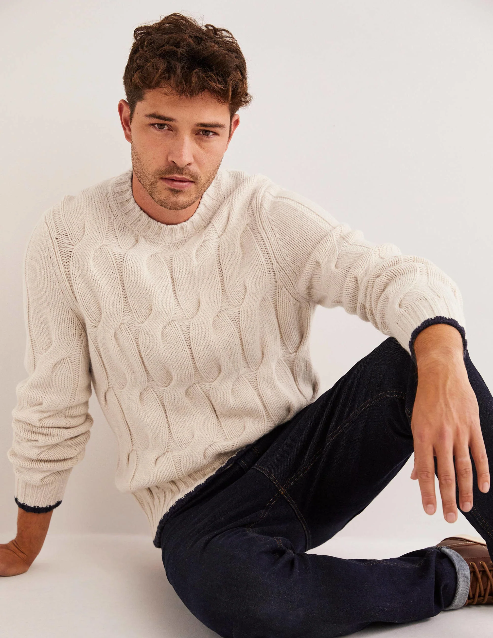 Chunky Cable Jumper-Ecru Cable - Image 5