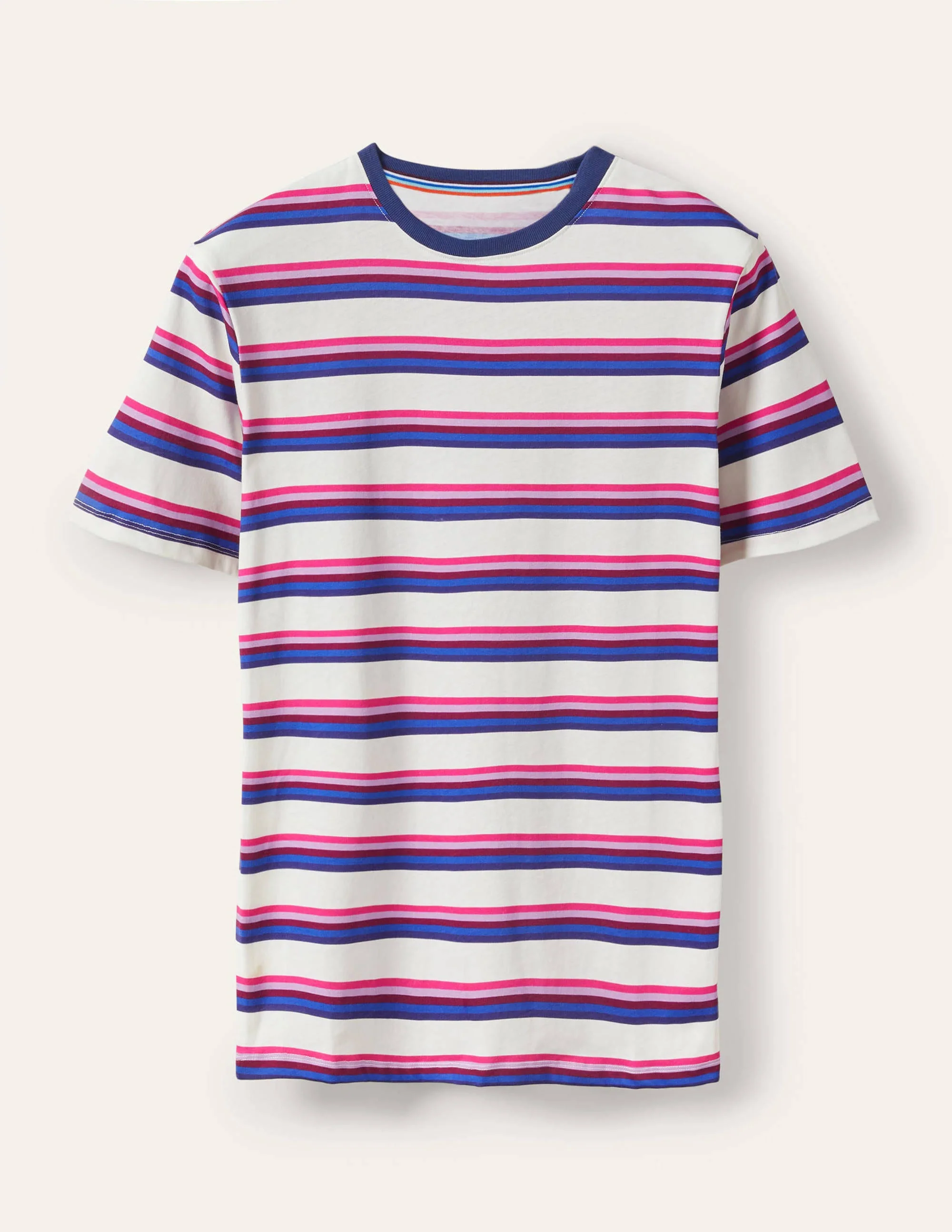 Classic Cotton T-shirt-Beetroot Purple Multi Stripe - Image 5
