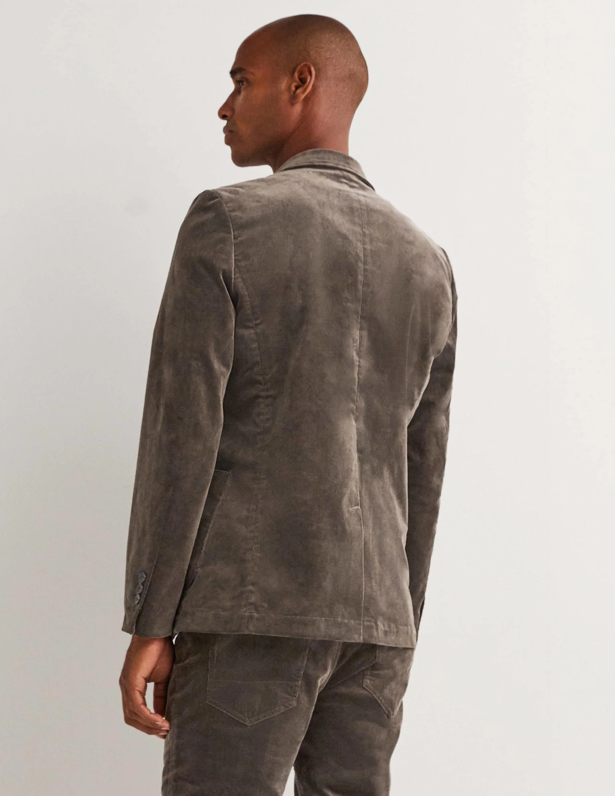 Classic Fit Cord Blazer-Aluminium Grey - Image 3