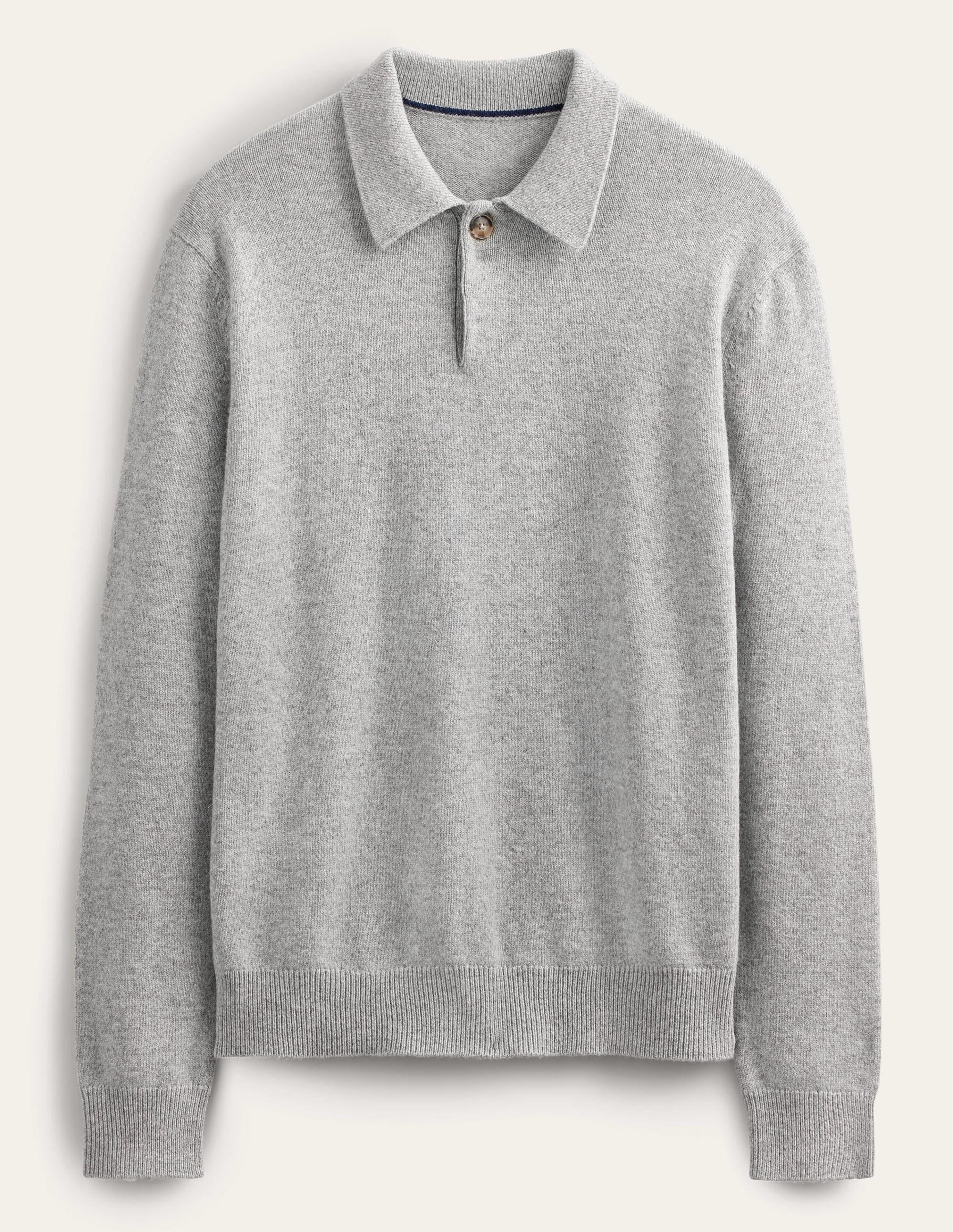 Collar Jumper-Light Grey Melange - Image 5