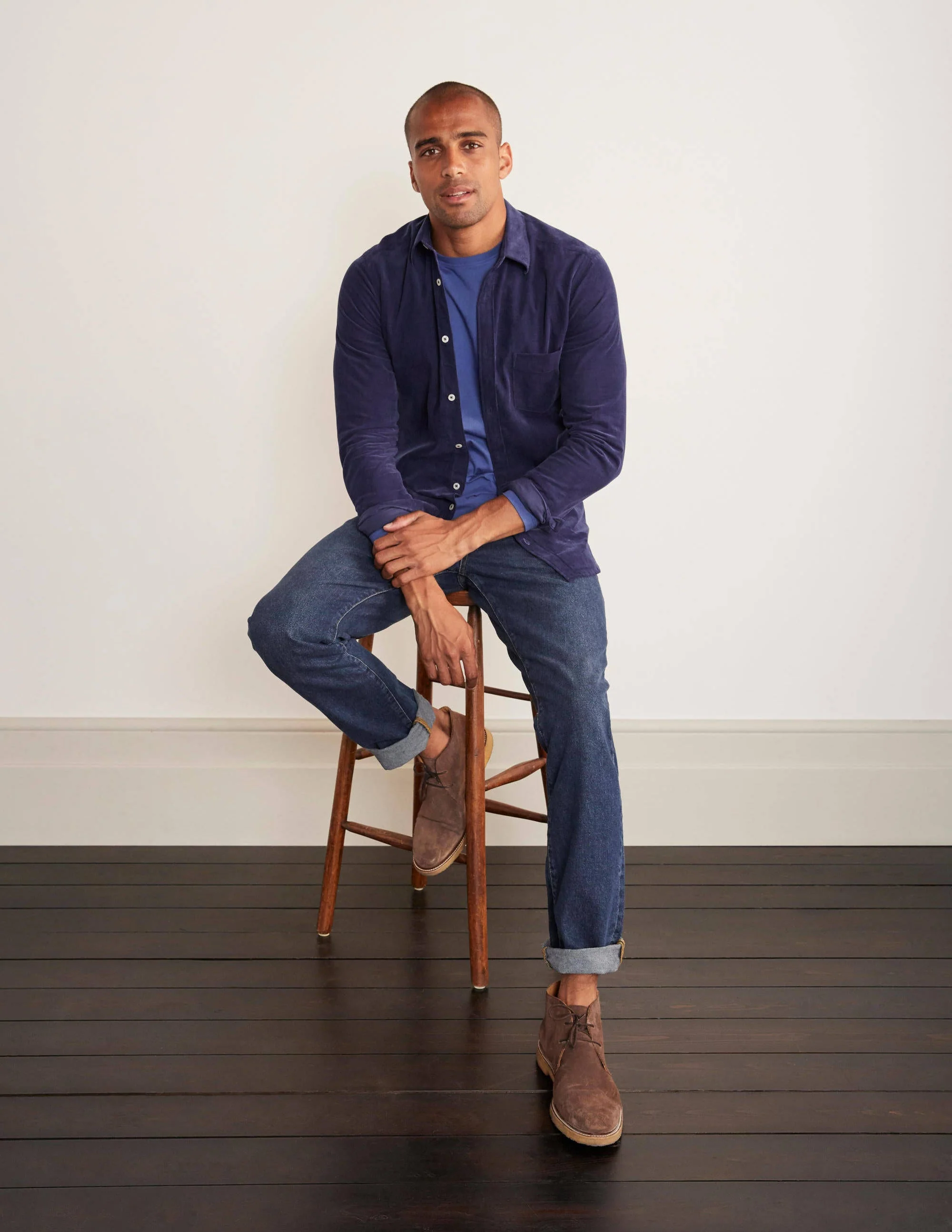 Cord Shirt-Light Navy - Image 2