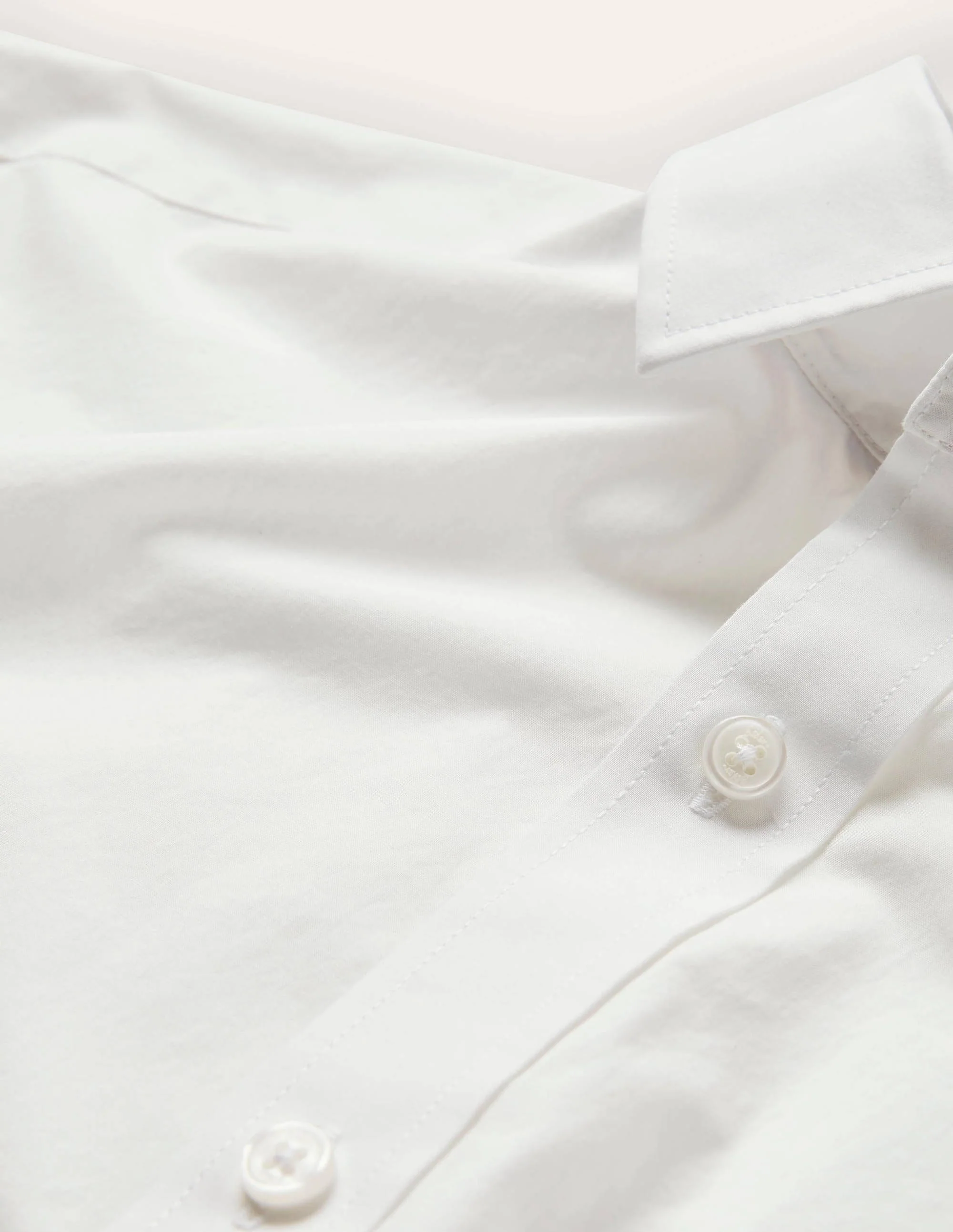 Cutaway Collar Poplin Shirt-White - Image 7
