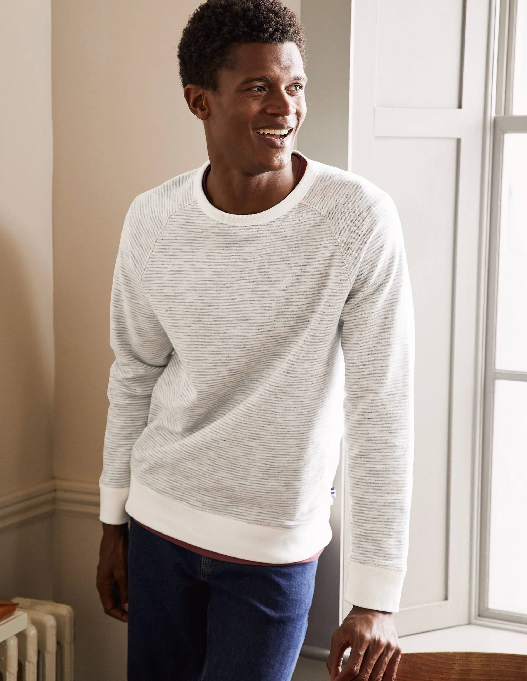 Danby Brushed Sweatshirt-Grey Stripe