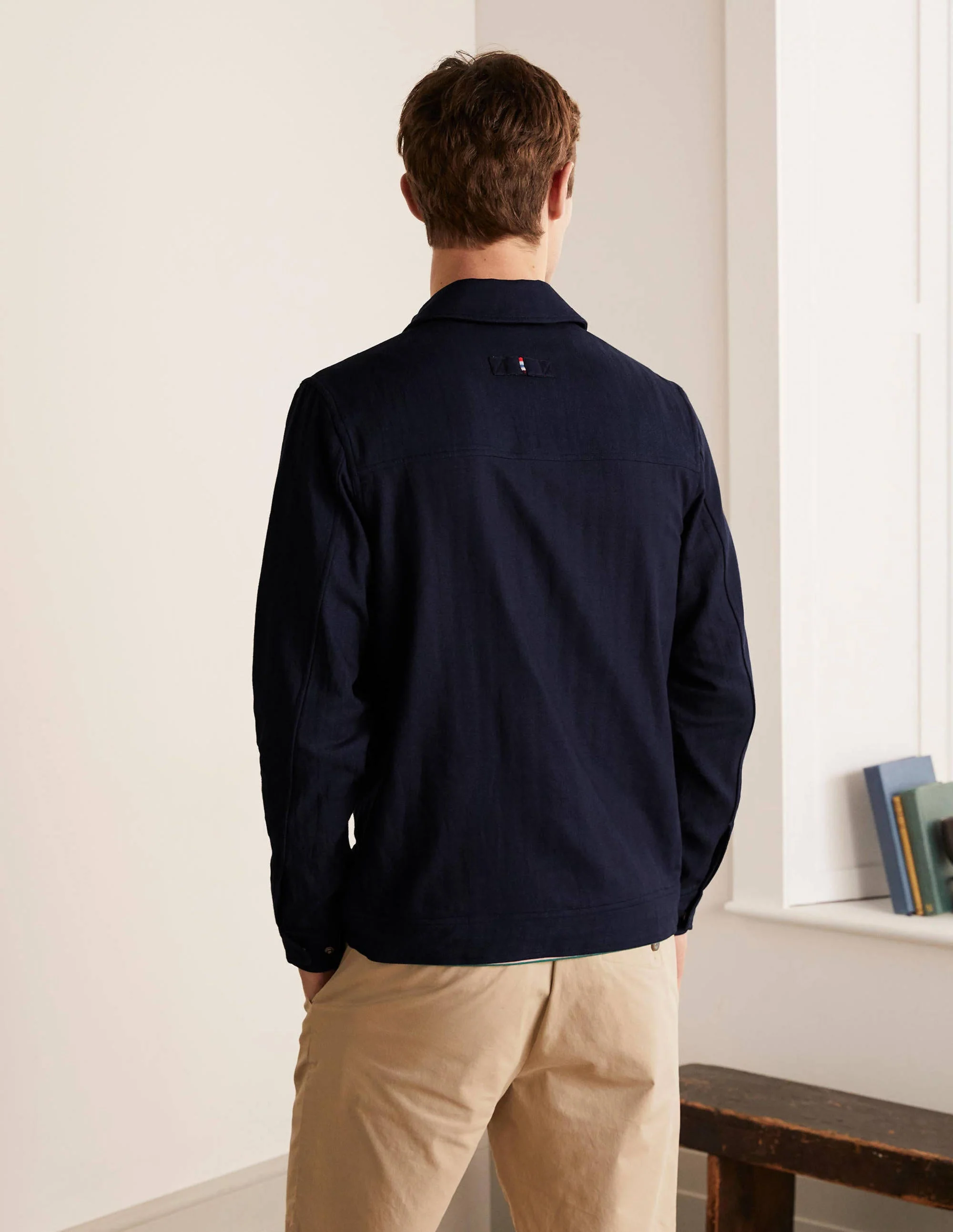 Exeter Herringbone Jacket-Indigo Herringbone Doublecloth - Image 3