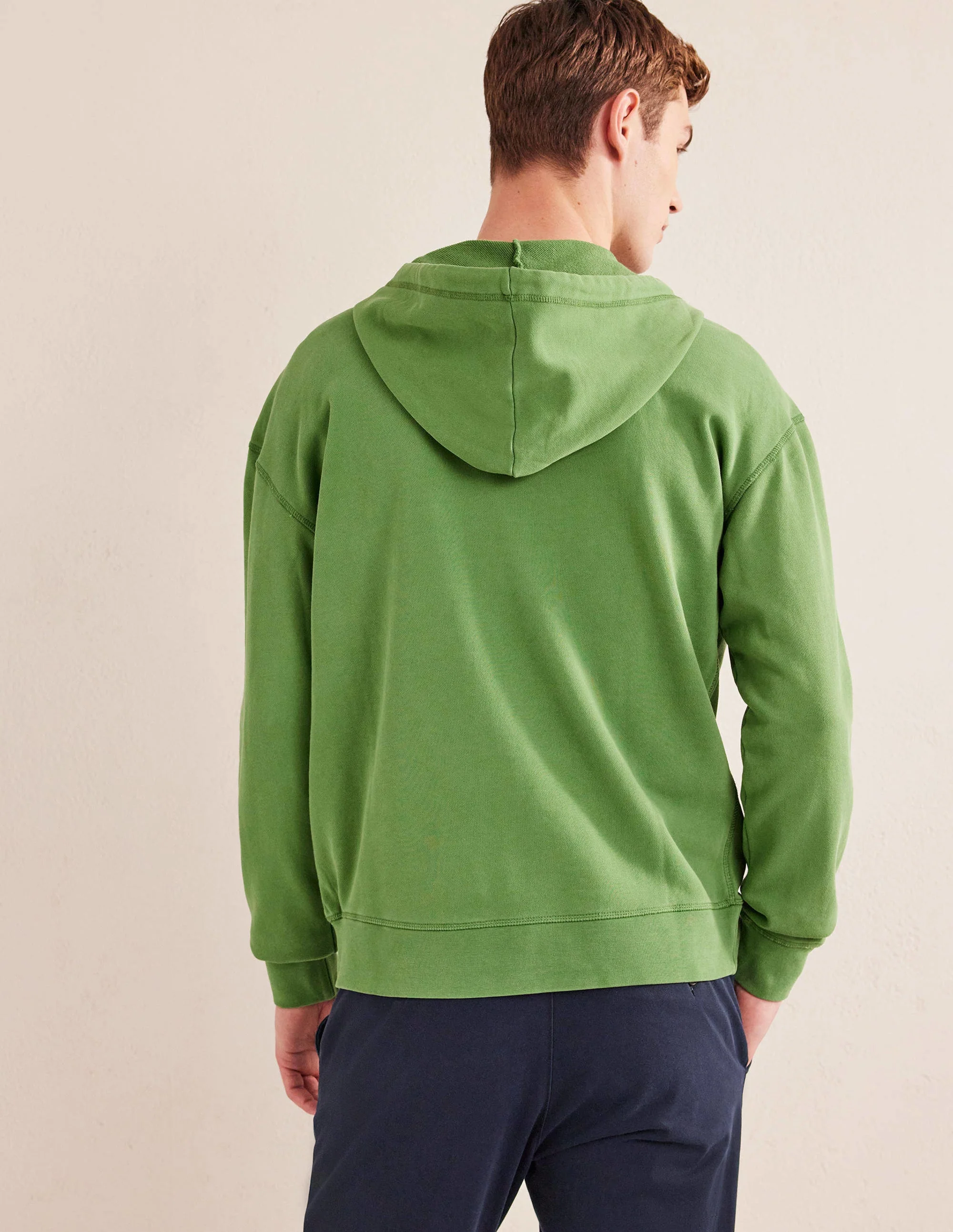 Garment Dye Half Zip Hoodie-Safari Green - Image 3