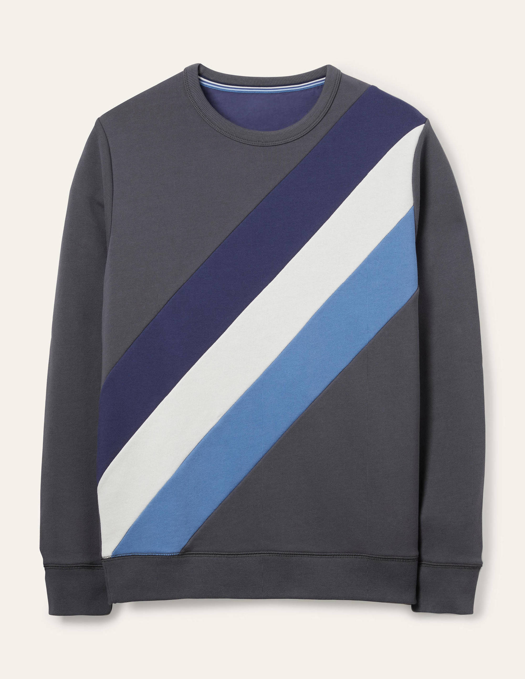 Irvine Interest Sweatshirt-London Grey/Blues Stripe - Image 5