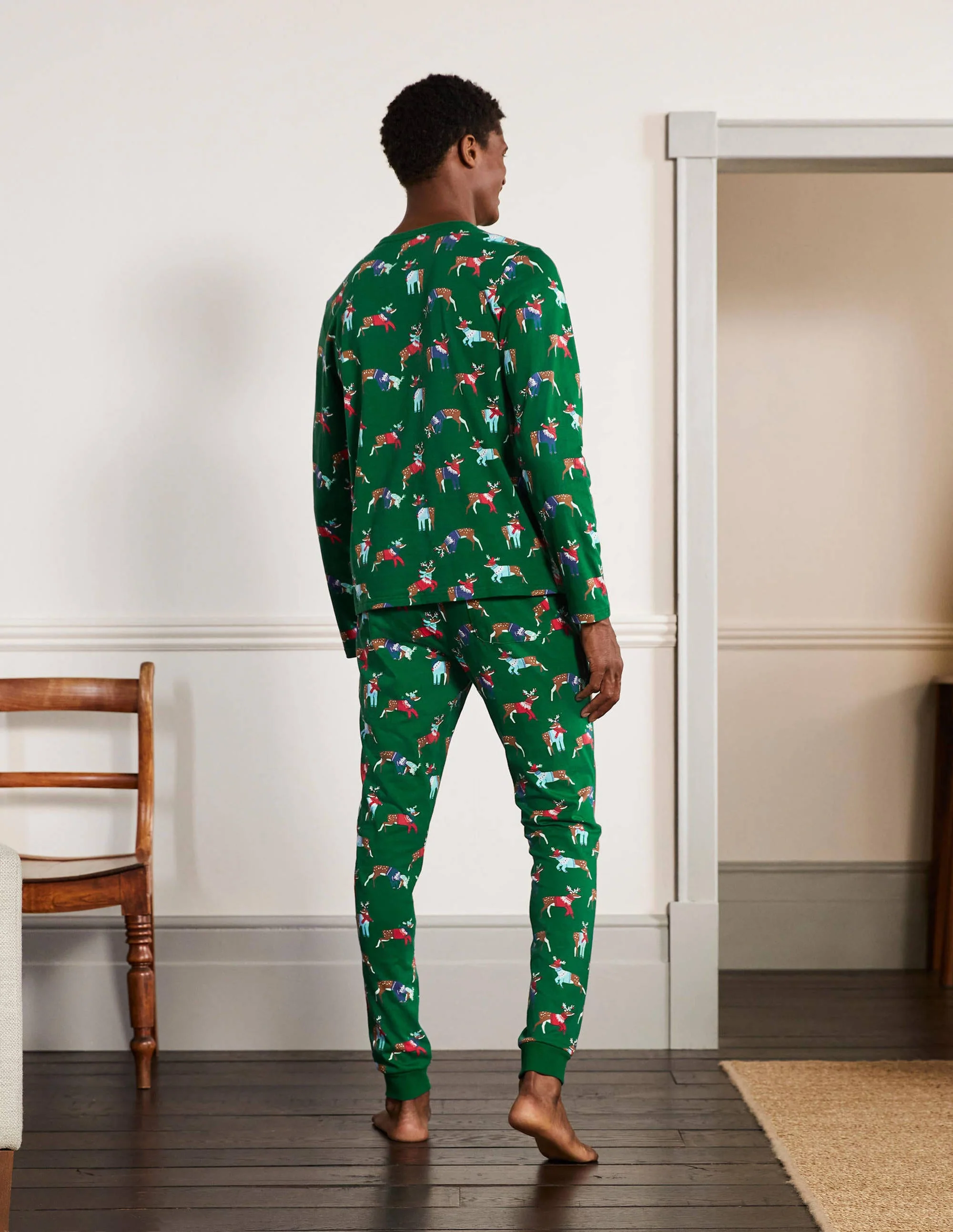 Jersey Pyjama Set-Forest Glow Reindeer - Image 3