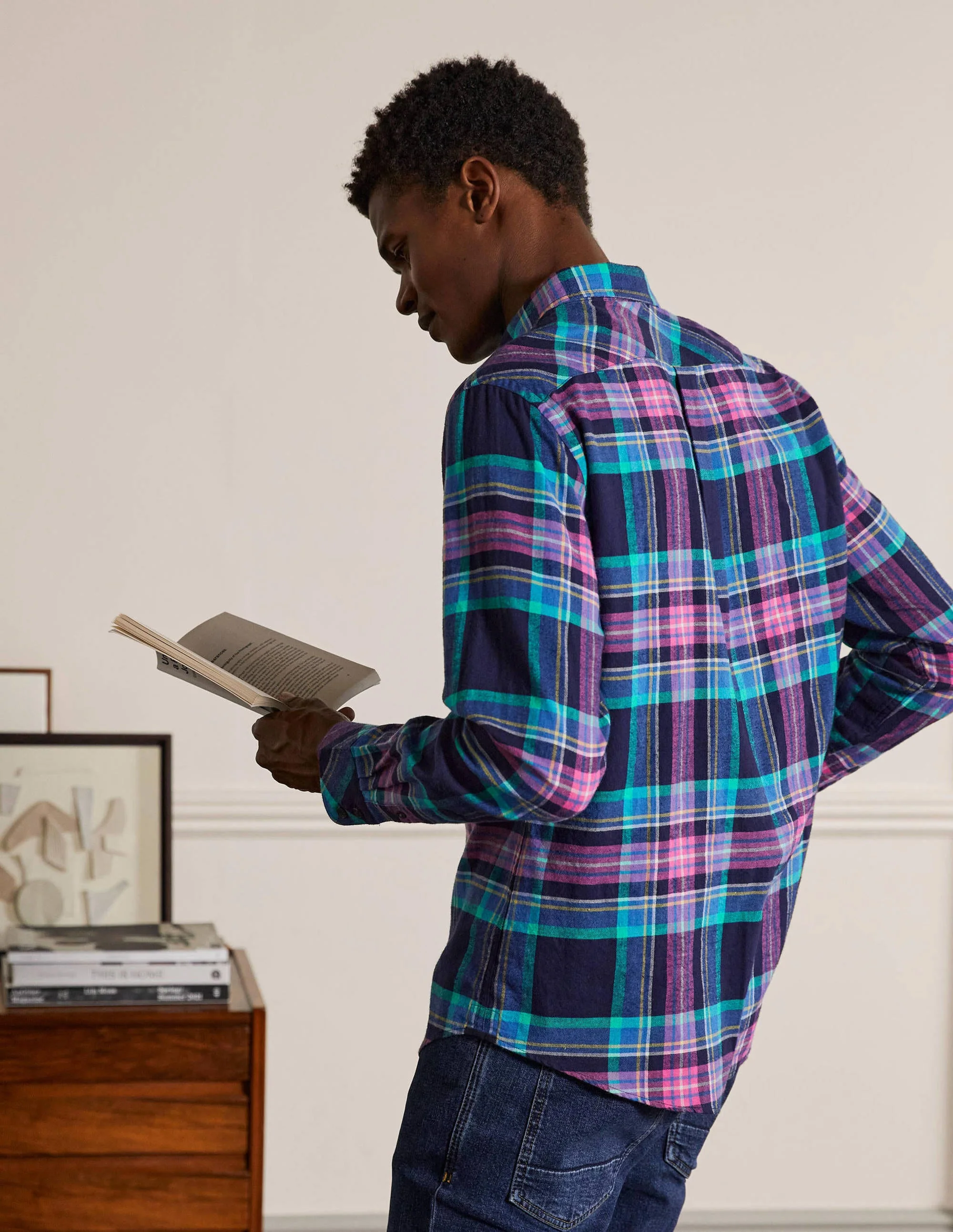 Julian Shirt-Navy/ Bright Petal Check - Image 3