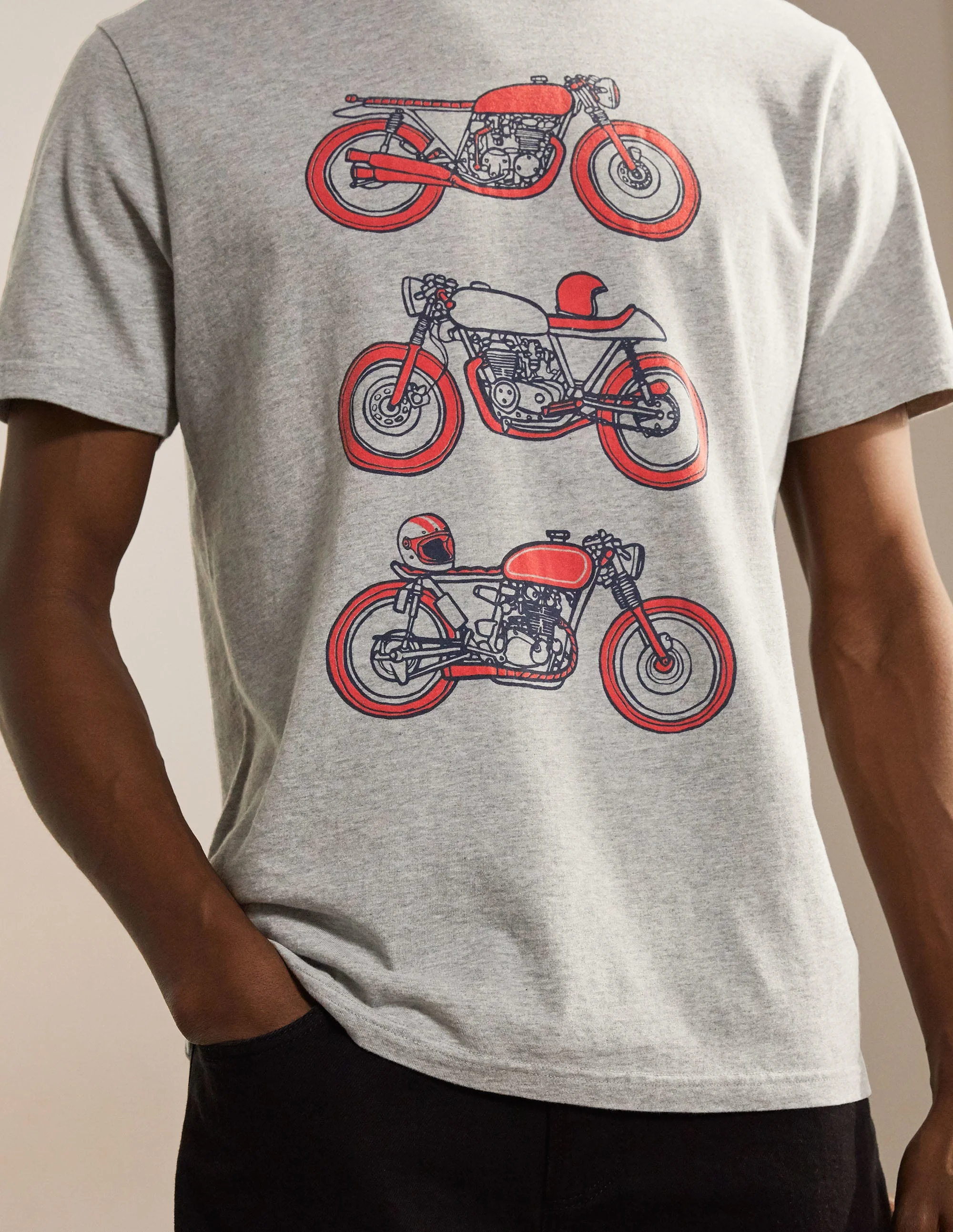 Kingston T-Shirt-Grey Marl Motorbikes - Image 4