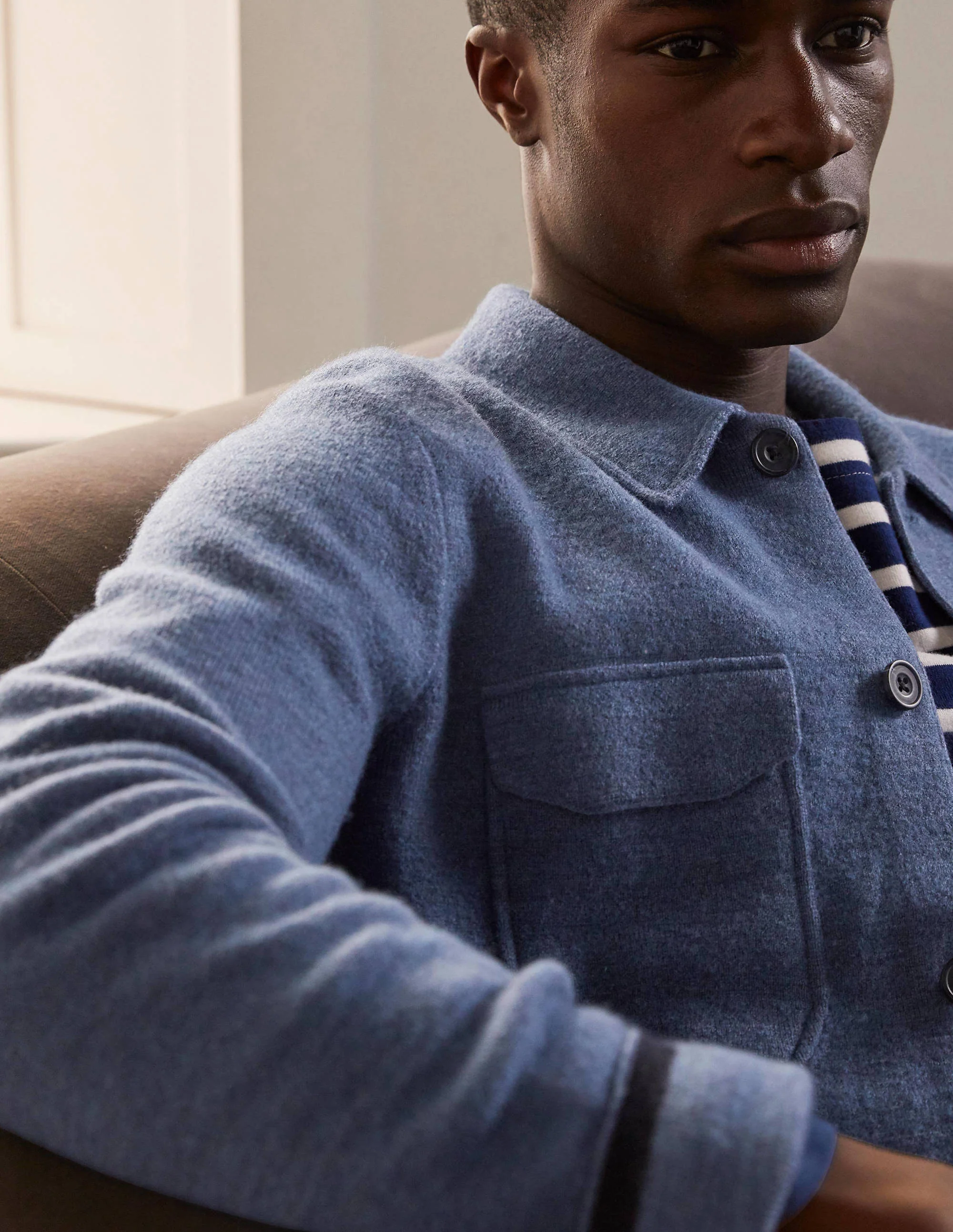 Knitted Jacket-Blue Steel - Image 6