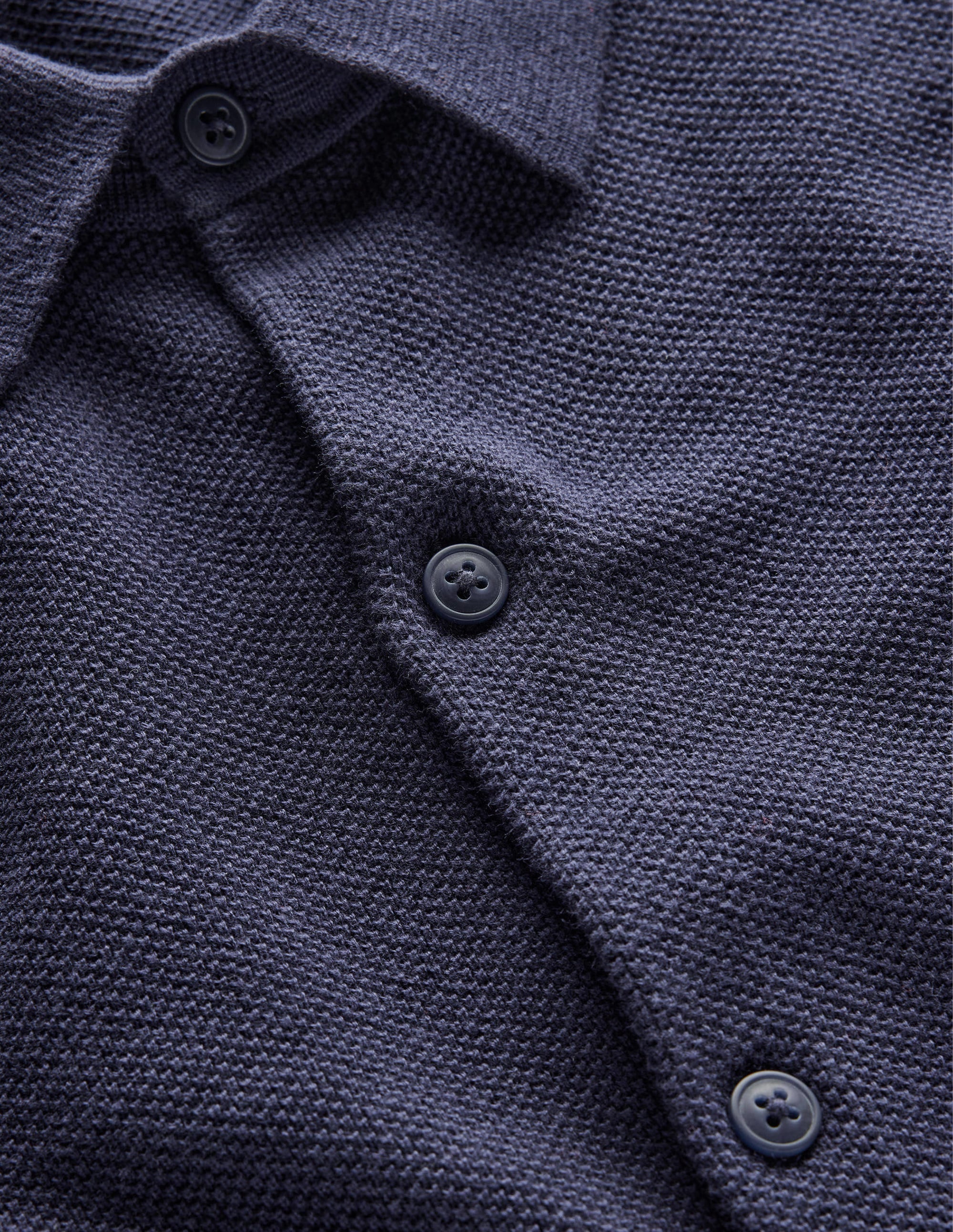 Knitted Short Sleeve Shirt-Navy - Image 6