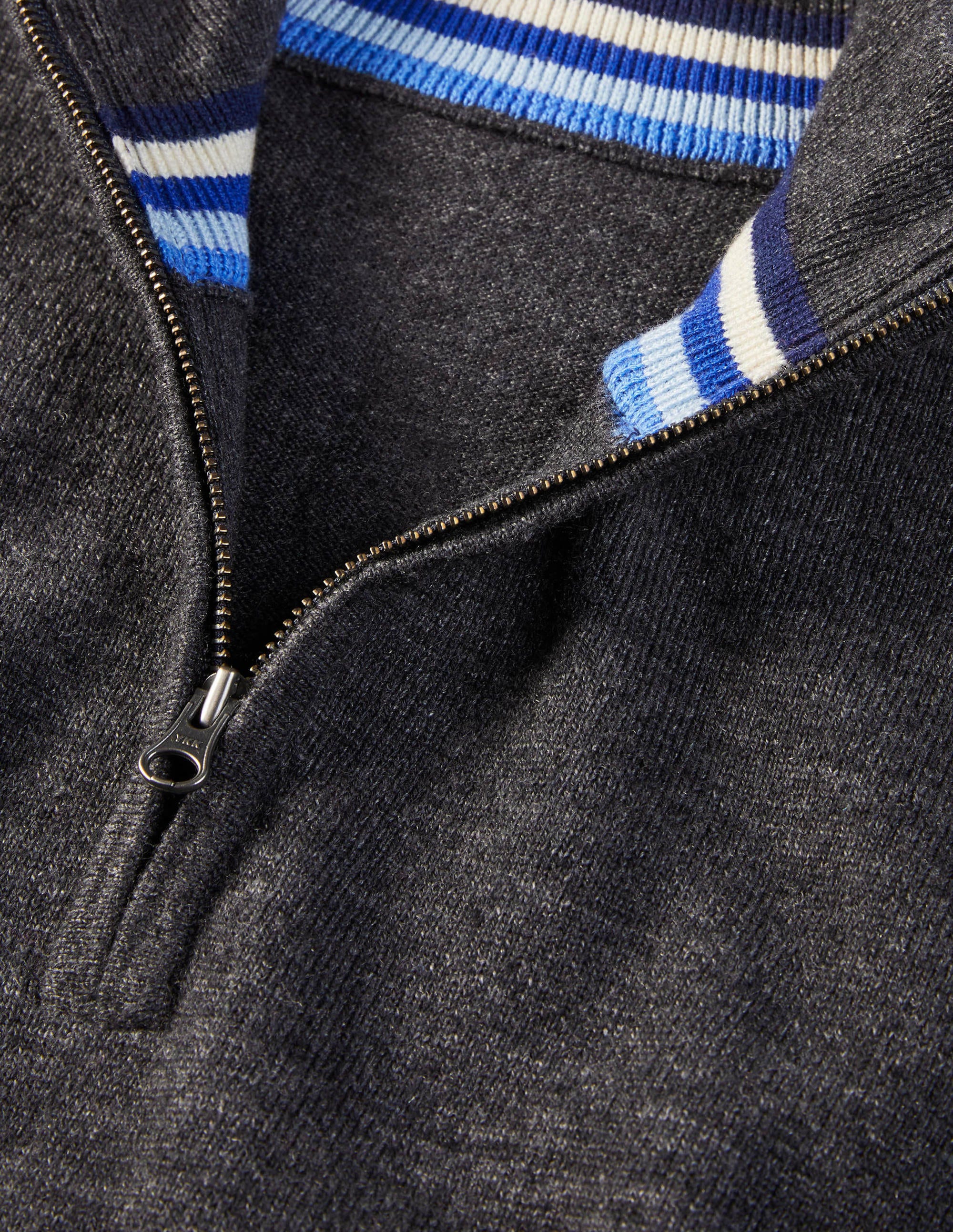 Lambswool Half-Zip-Charcoal Melange - Image 6