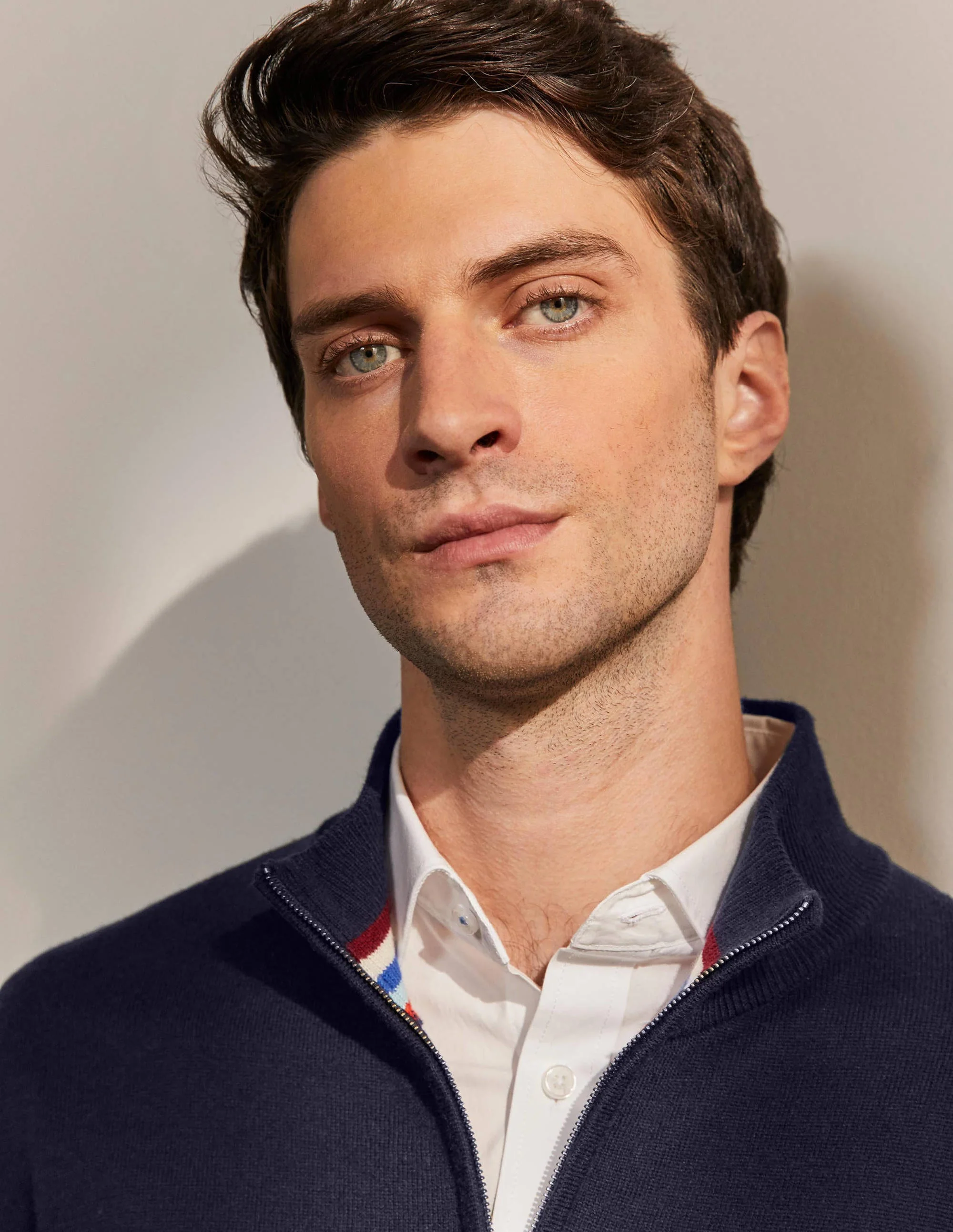 Lambswool Half-Zip-Navy - Image 4
