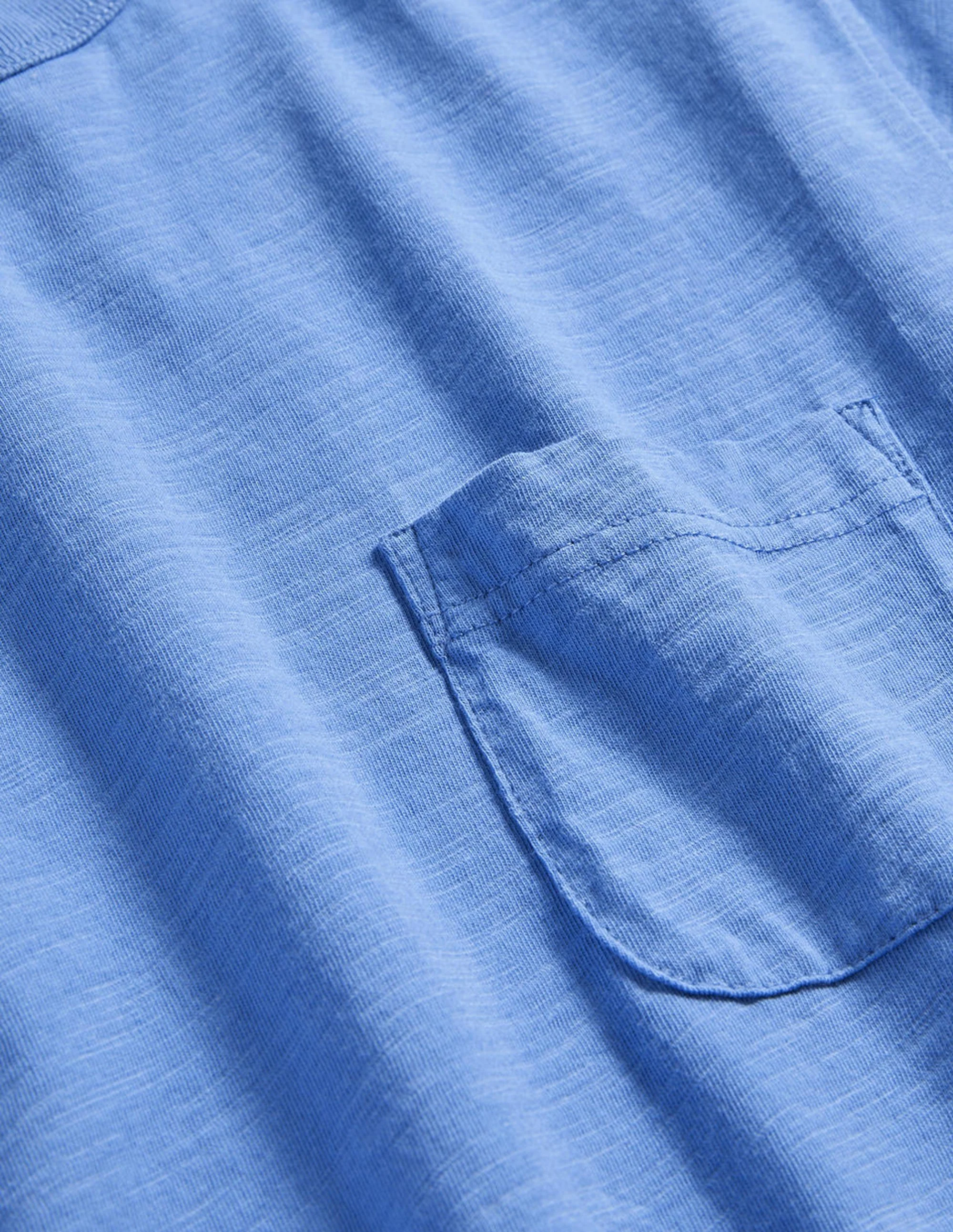 Laundered Slub T-Shirt-Bright Bluebell Blue - Image 6