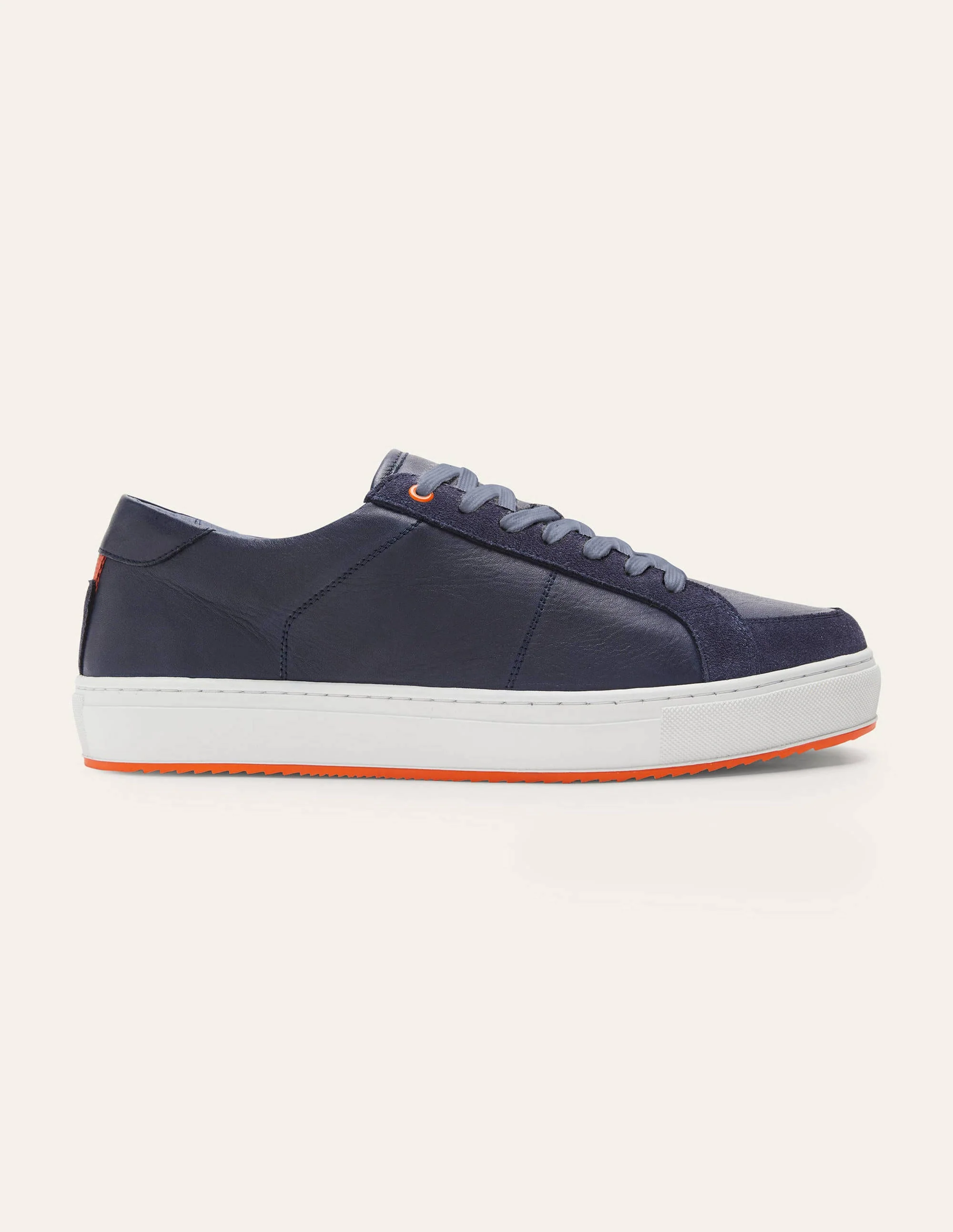 Leather Colourpop Trainers-Navy