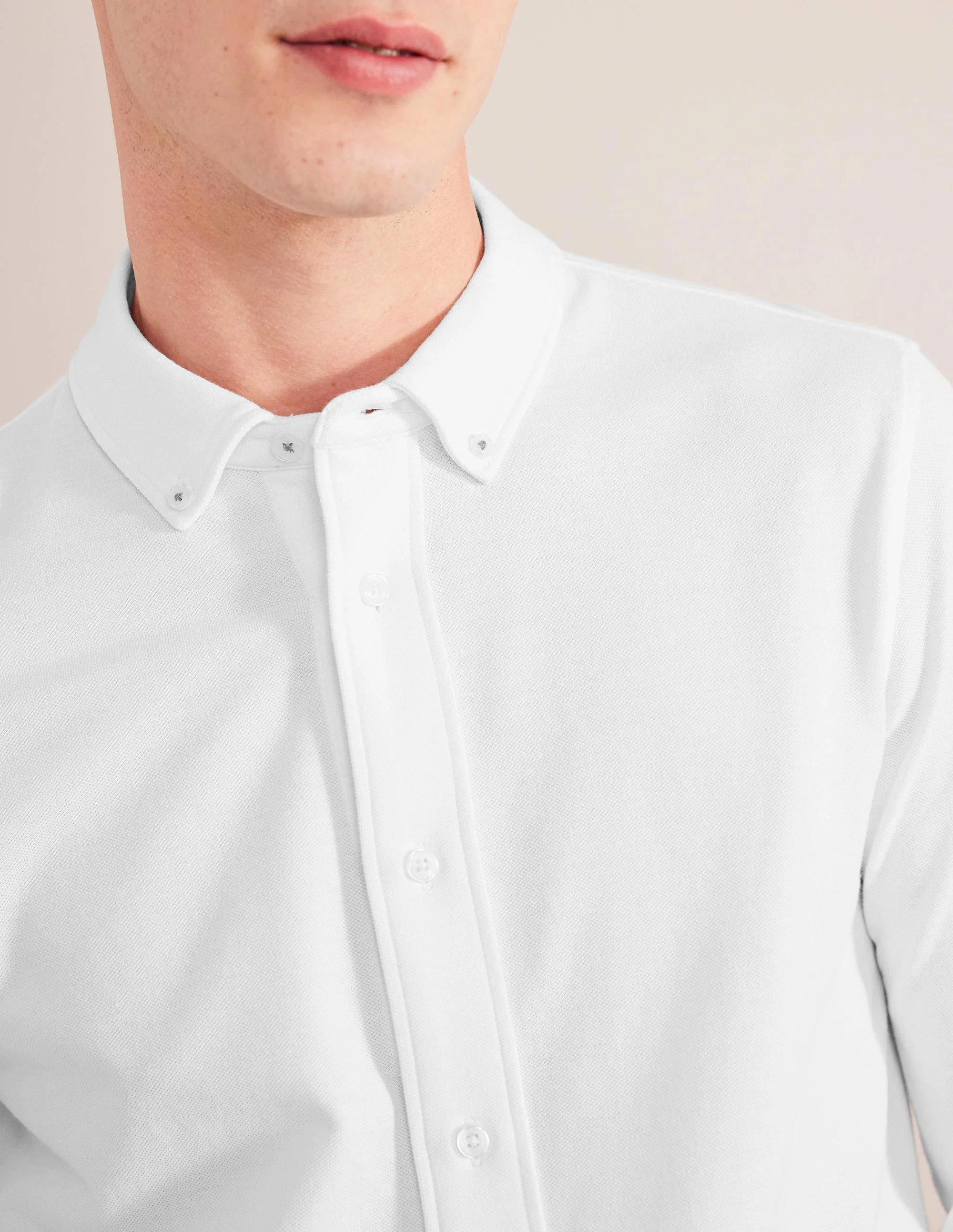 Lightweight Pique Shirt-White - Image 2