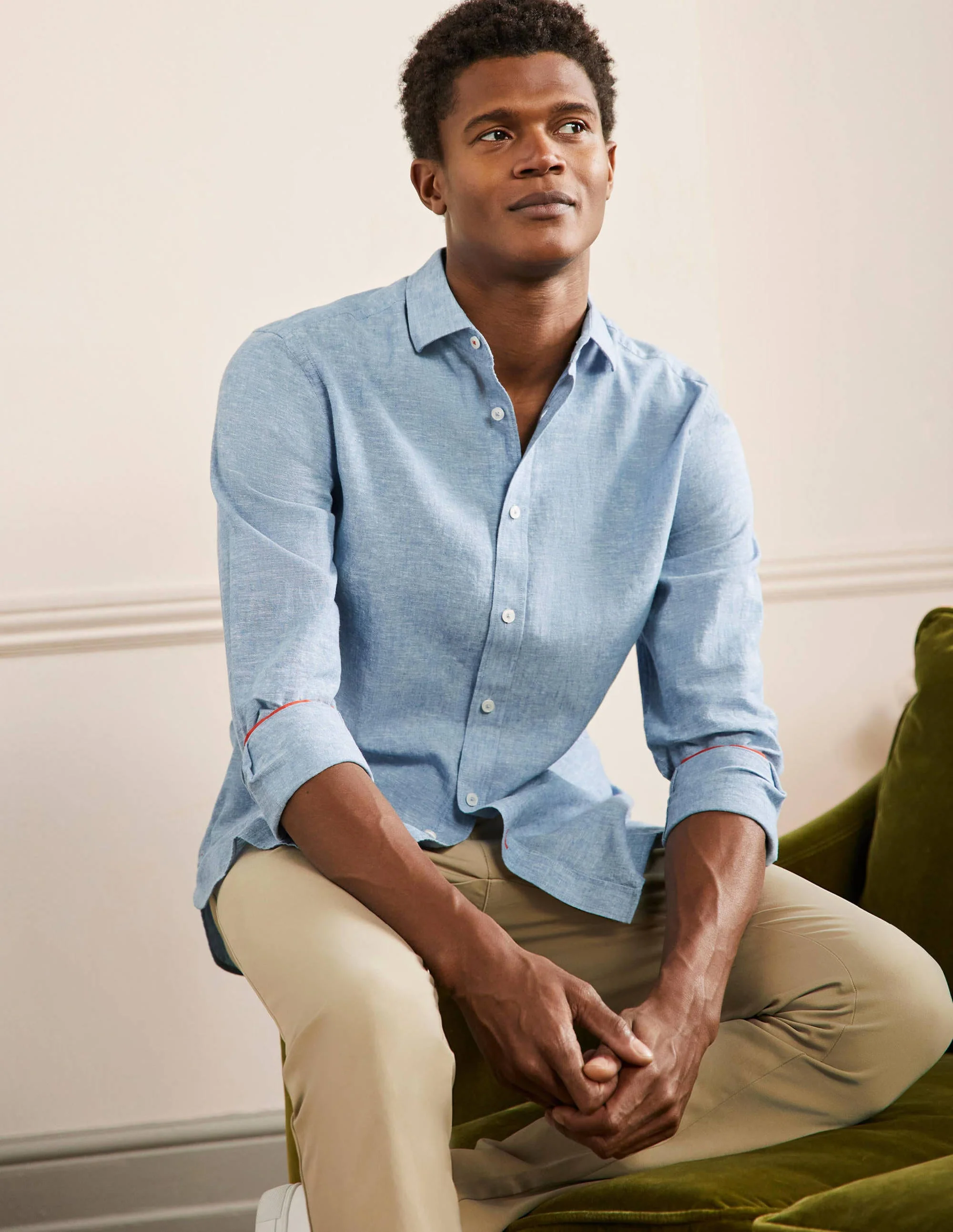 Linen Cotton Shirt-Chambray