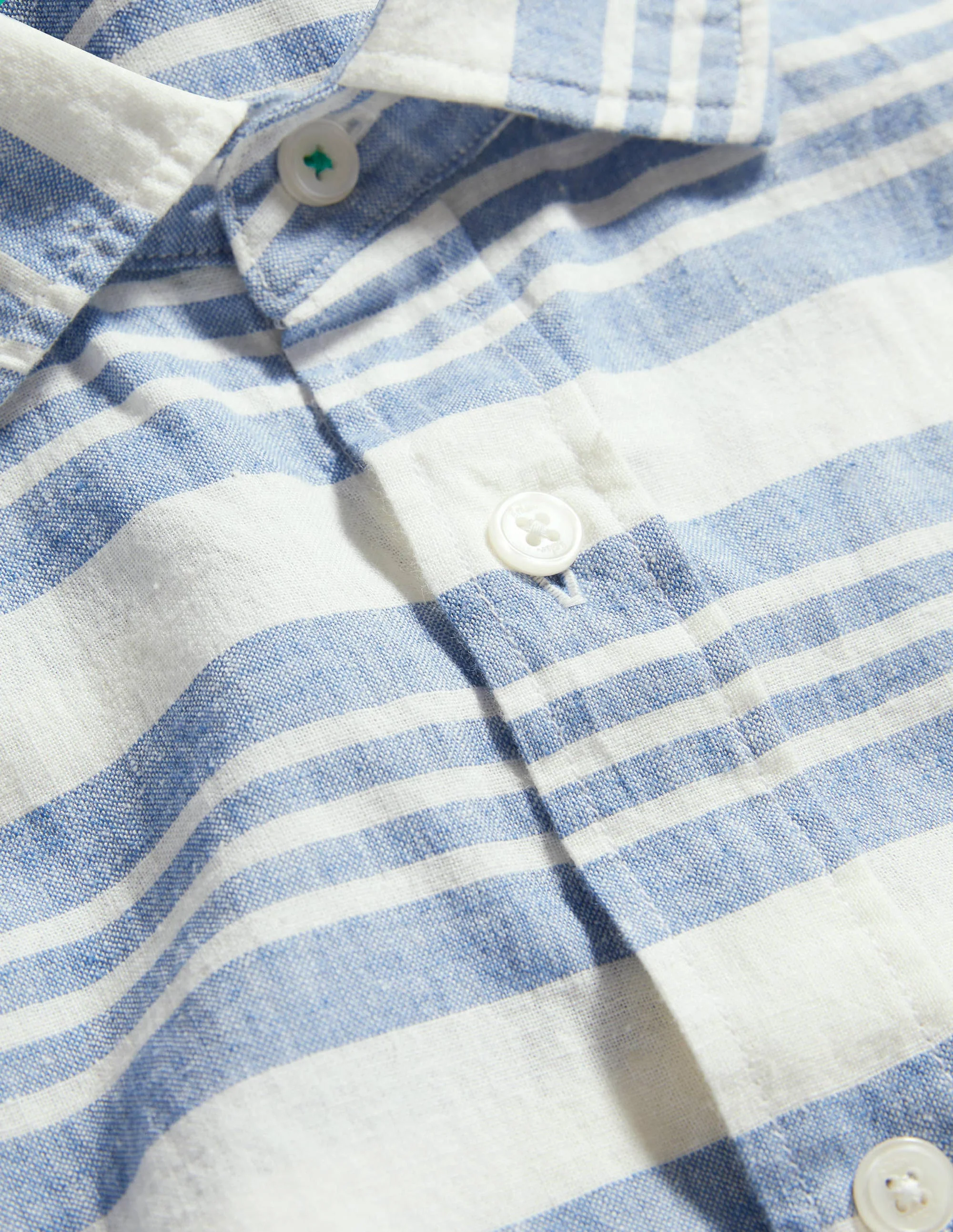 Linen Cotton Shirt-Regal Blue/Ivory - Image 5