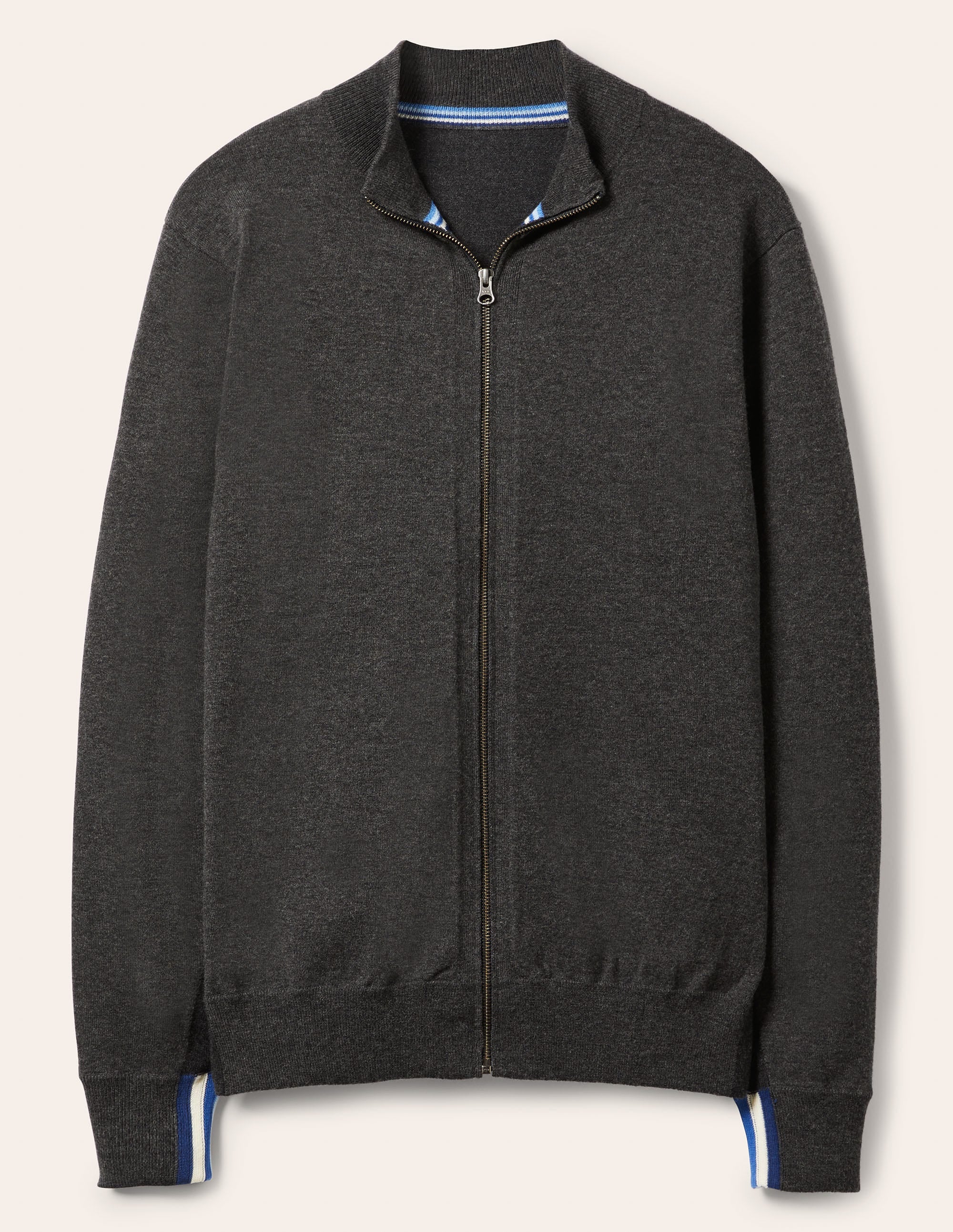 Merino Blend Zip-through-Graphite Melange - Image 5