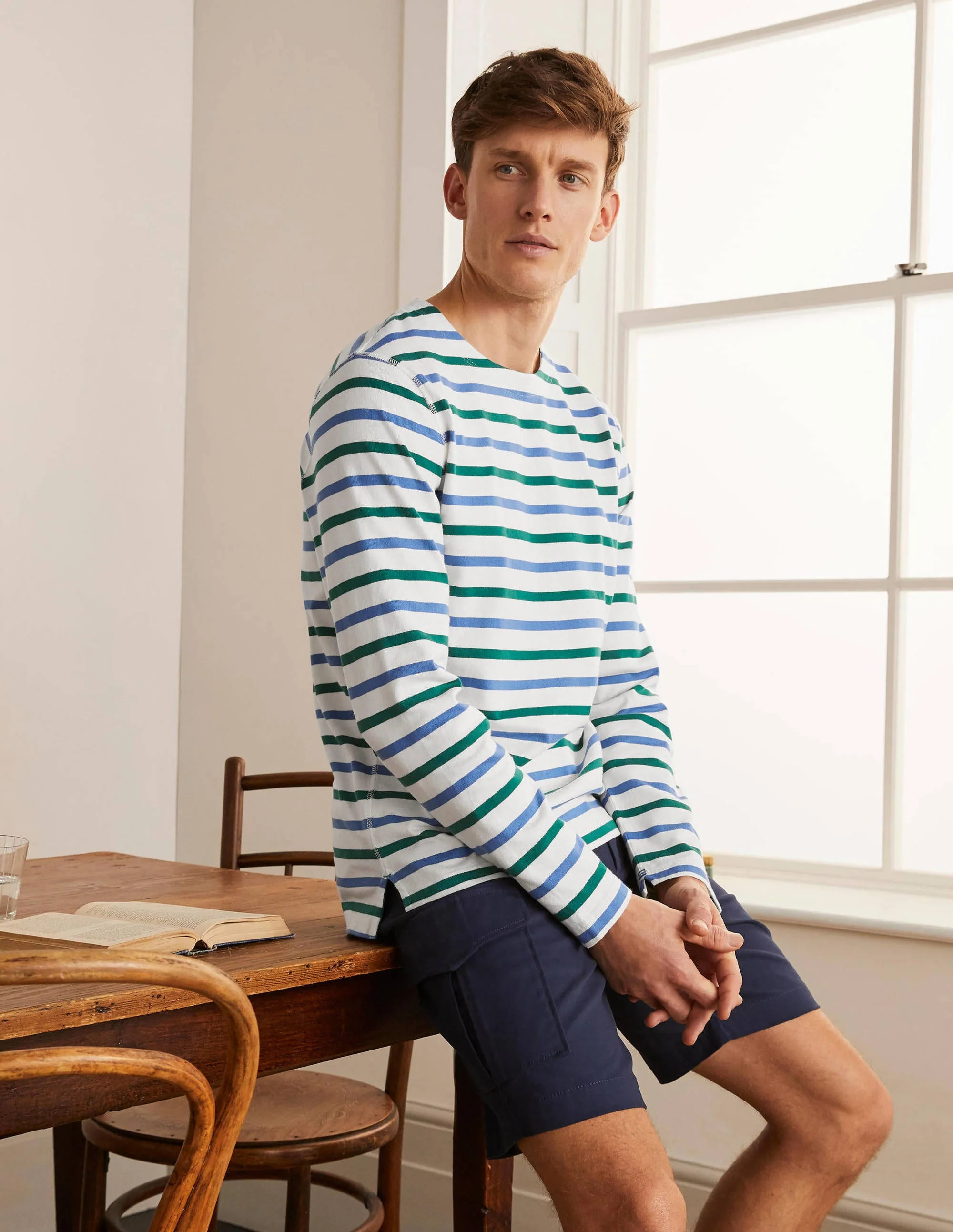 Midweight Mariner Breton-Greenary/Sky Blue Stripe