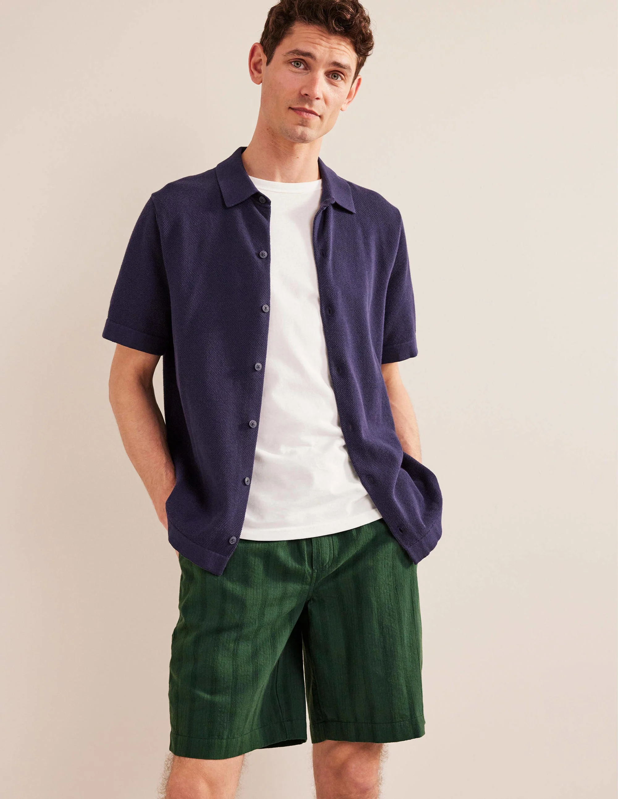 Patterned Shorts-Palm Leaf