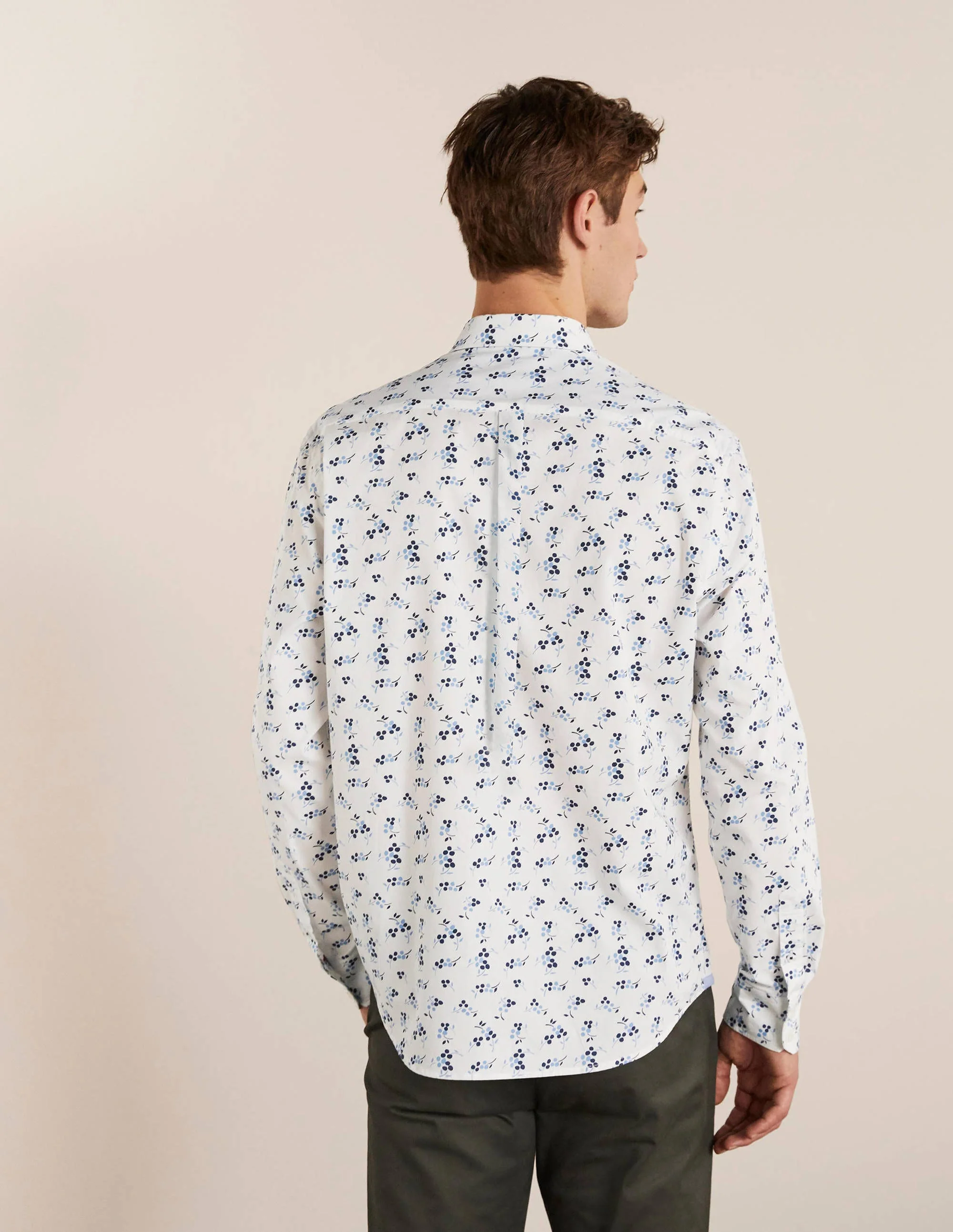 Poplin Printed Shirt-Snowdrop Spot Floral - Image 3