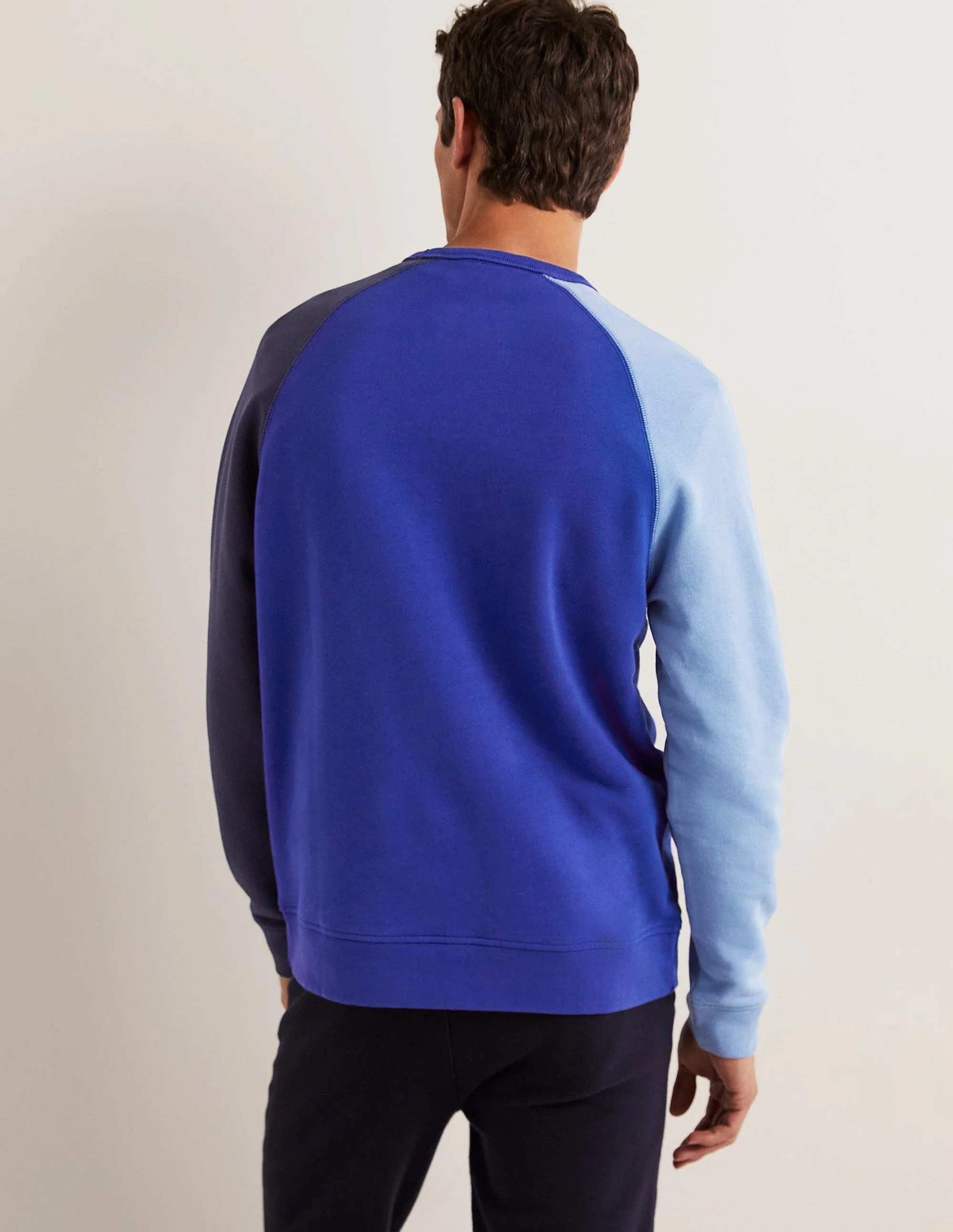 Raglan Sweatshirt-Blue Colourblock - Image 8