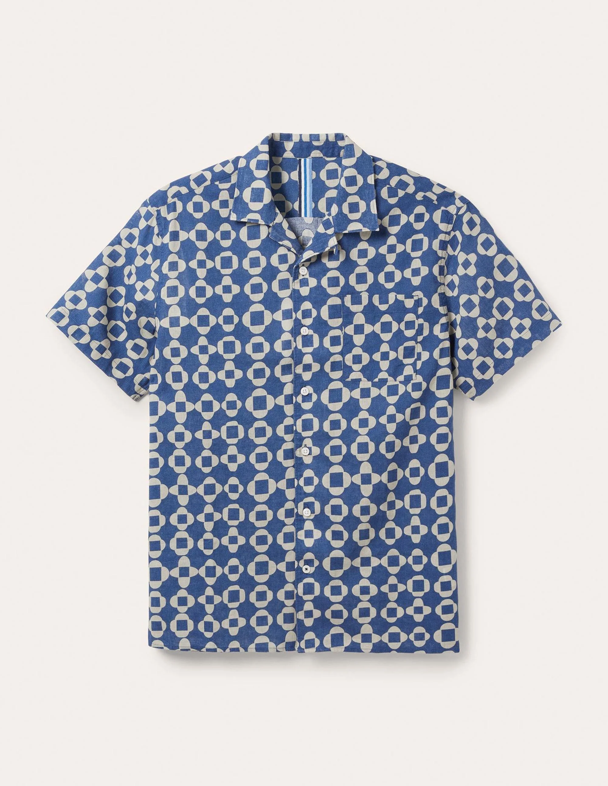 Revere Linen Cotton shirt-Presidential Blue Tile - Image 6