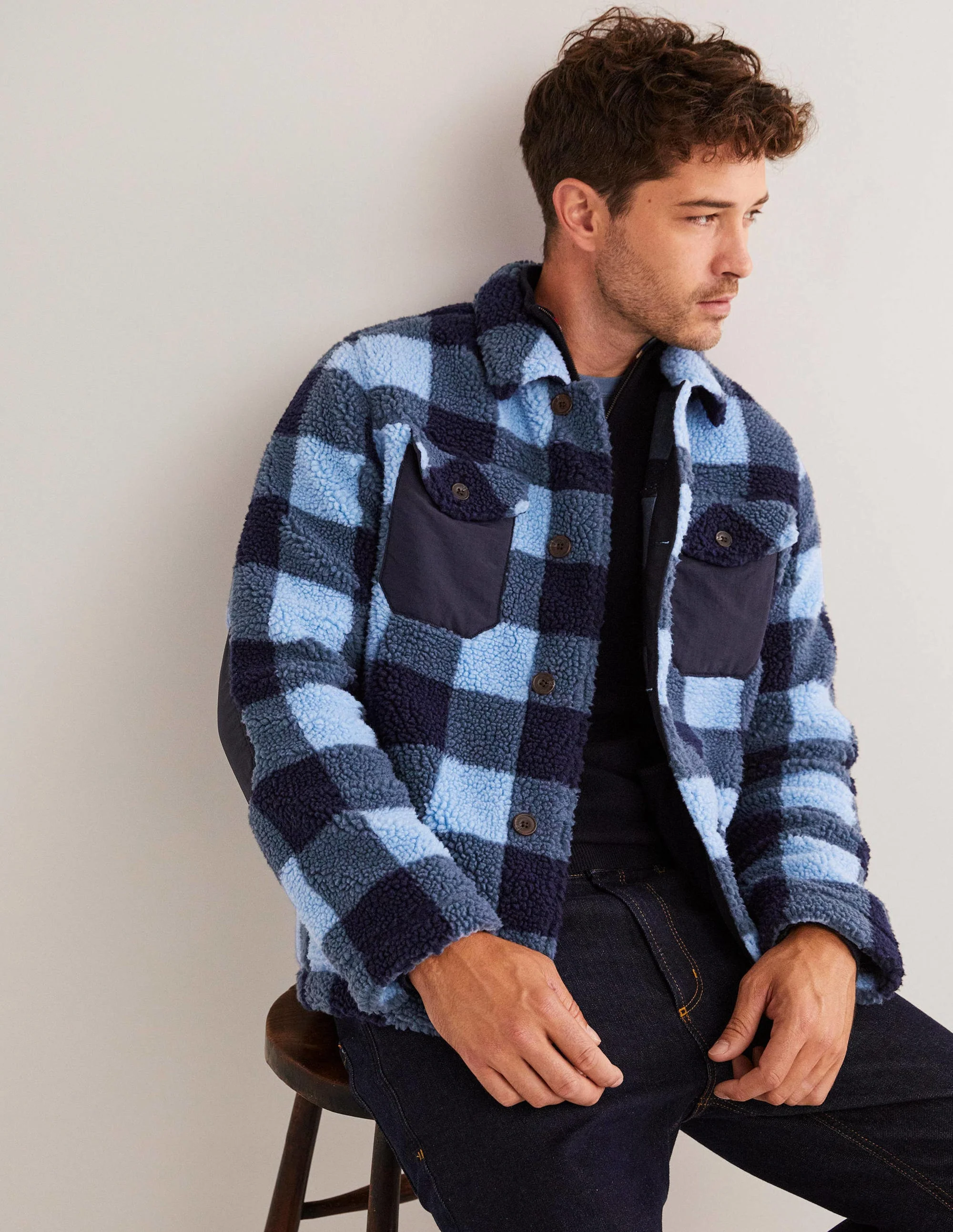 Sherpa Overshirt-Blue Check - Image 5