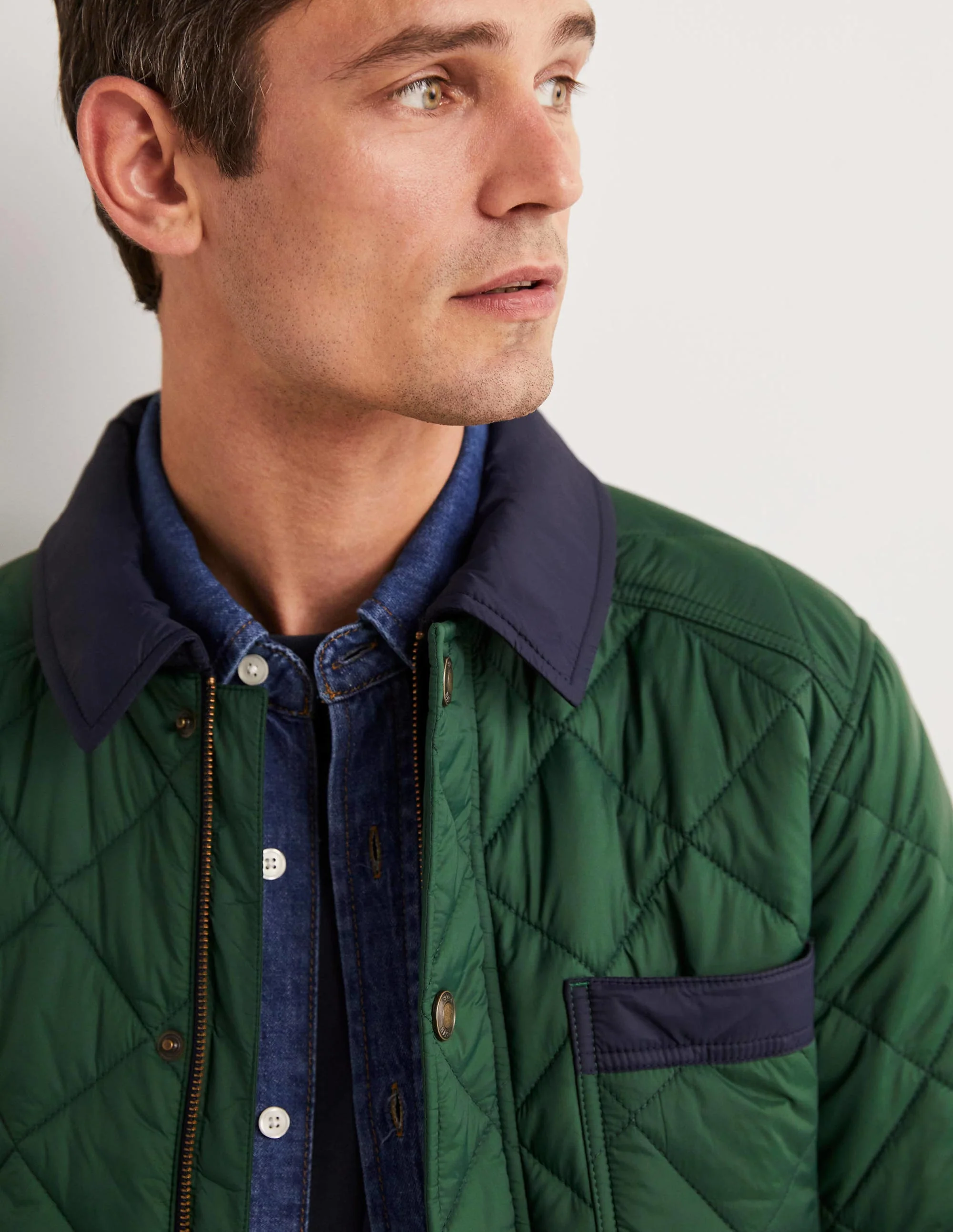 Short Quilted Jacket-Alligator Green - Image 5