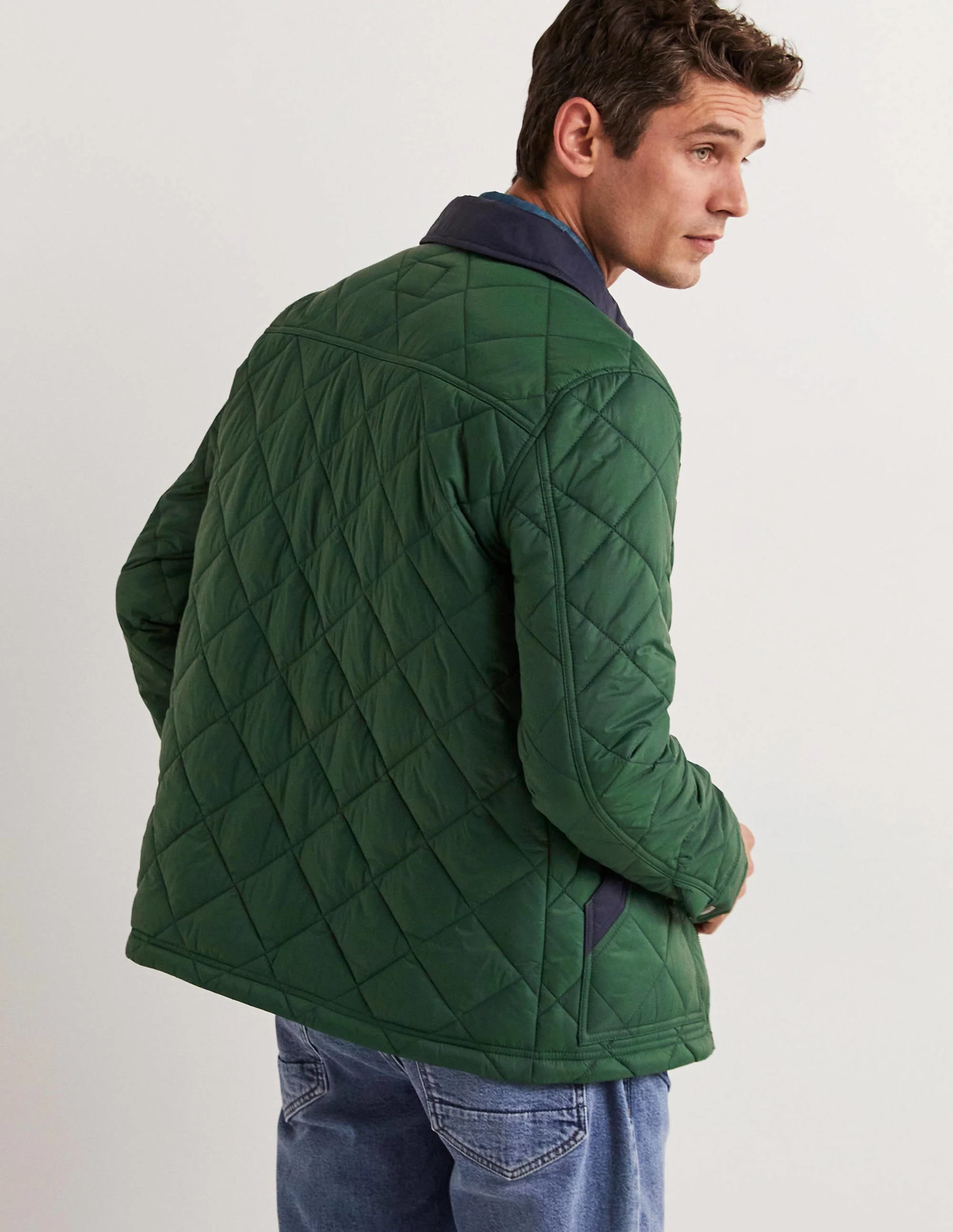 Short Quilted Jacket-Alligator Green - Image 8