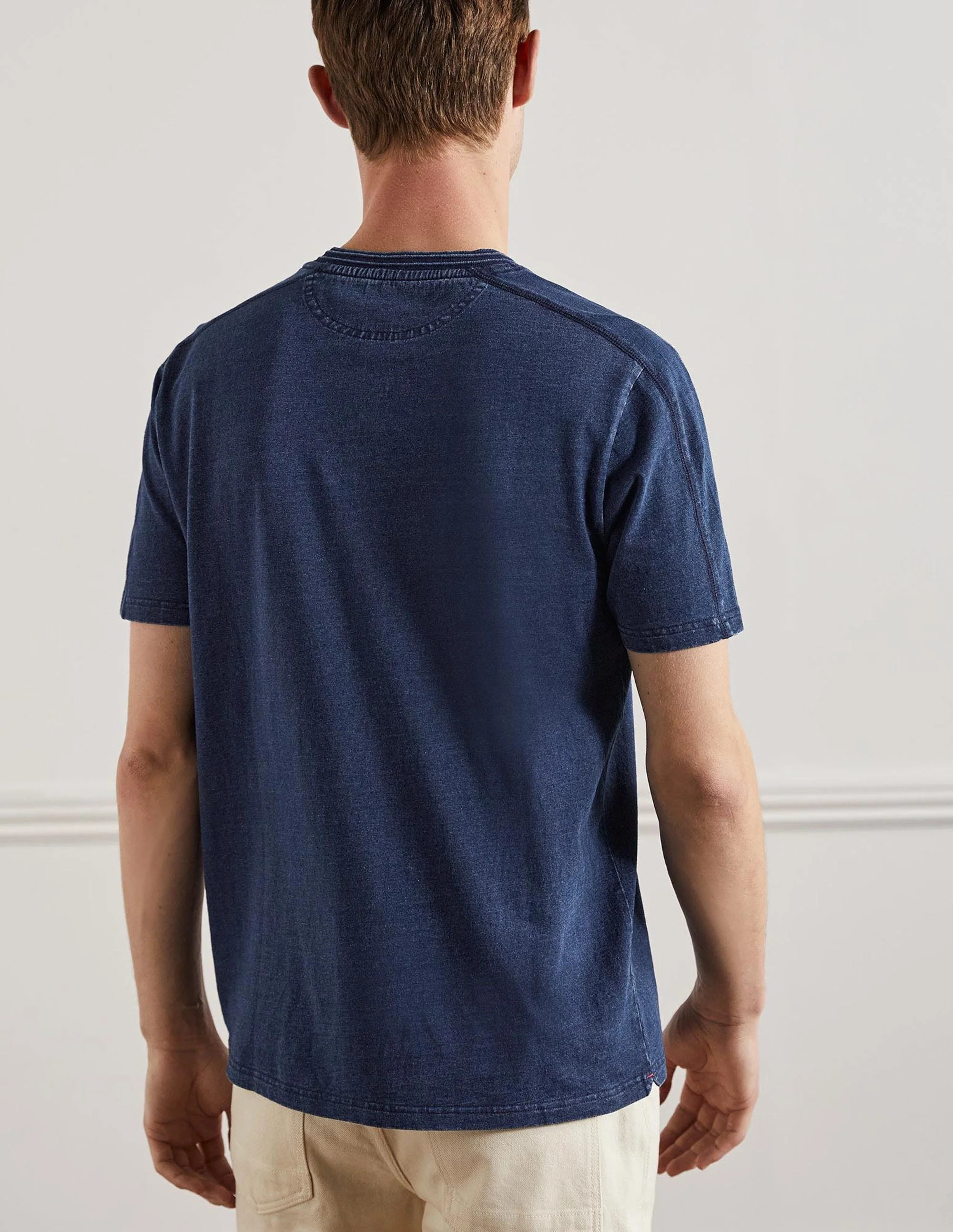 Short Sleeve Henley-Indigo - Image 7