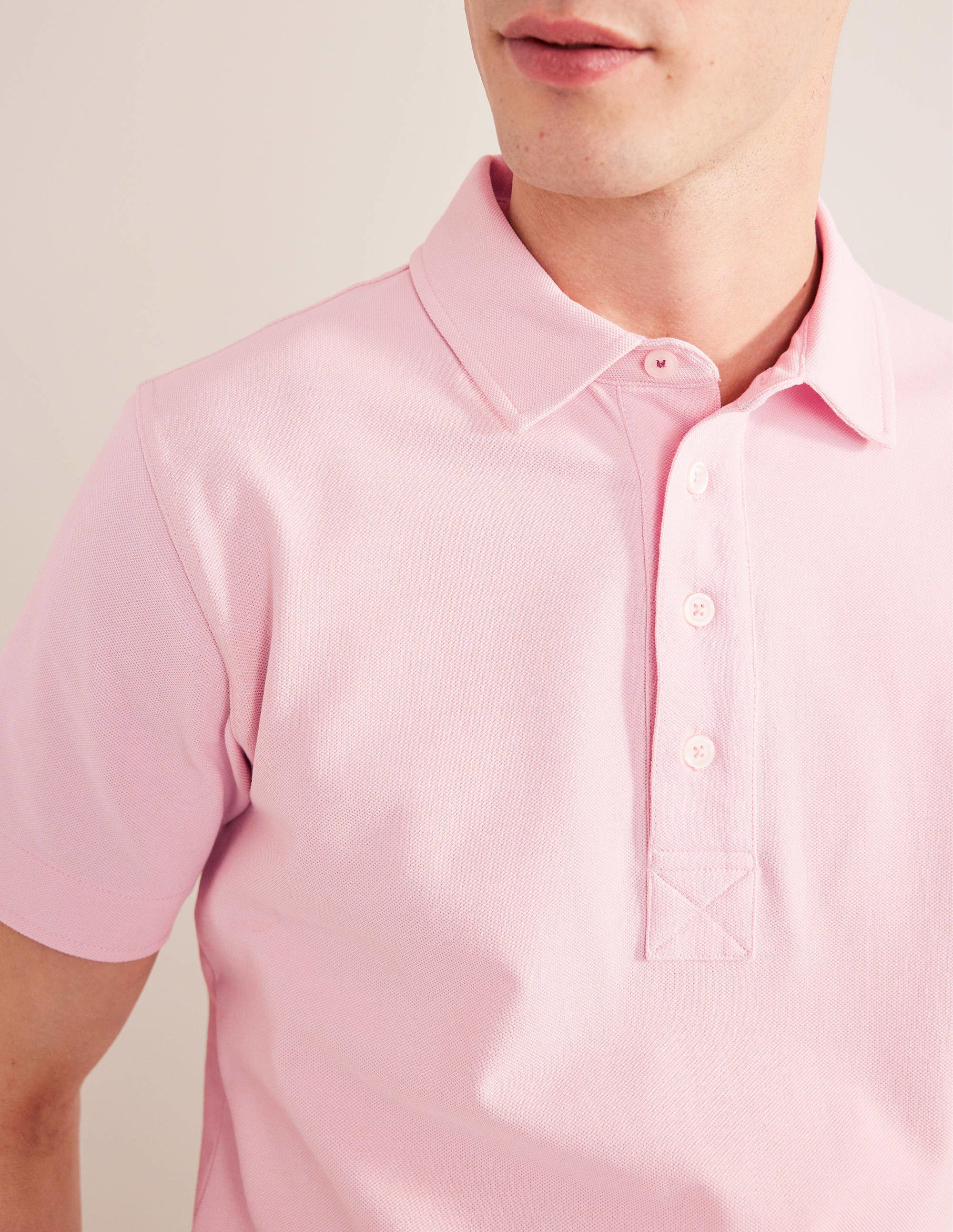 Slim Fit Piqué Polo-Marshmallow Pink - Image 2