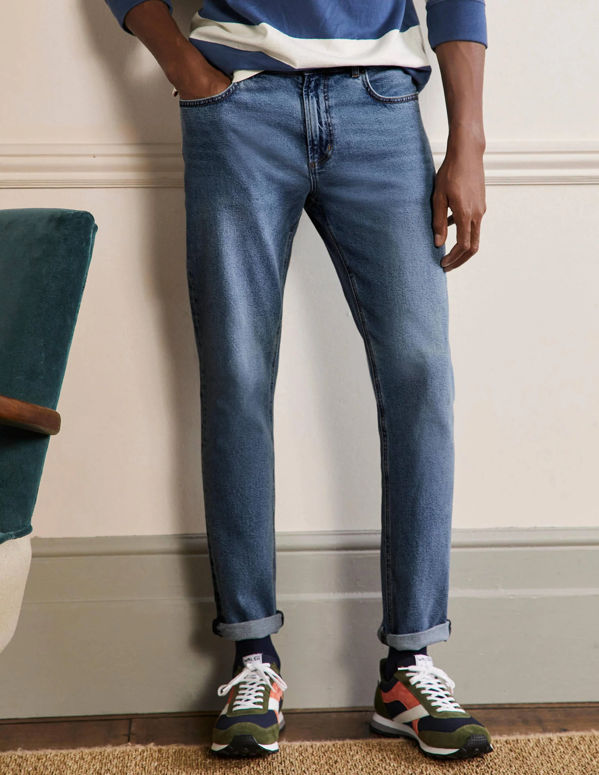 Slim Leg Jeans-Light Rinse Denim - Image 4